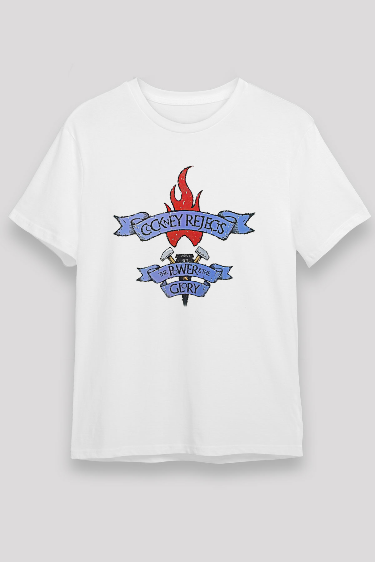 Cockney Rejects Baskılı Unisex Beyaz Tişört - Tshirt
