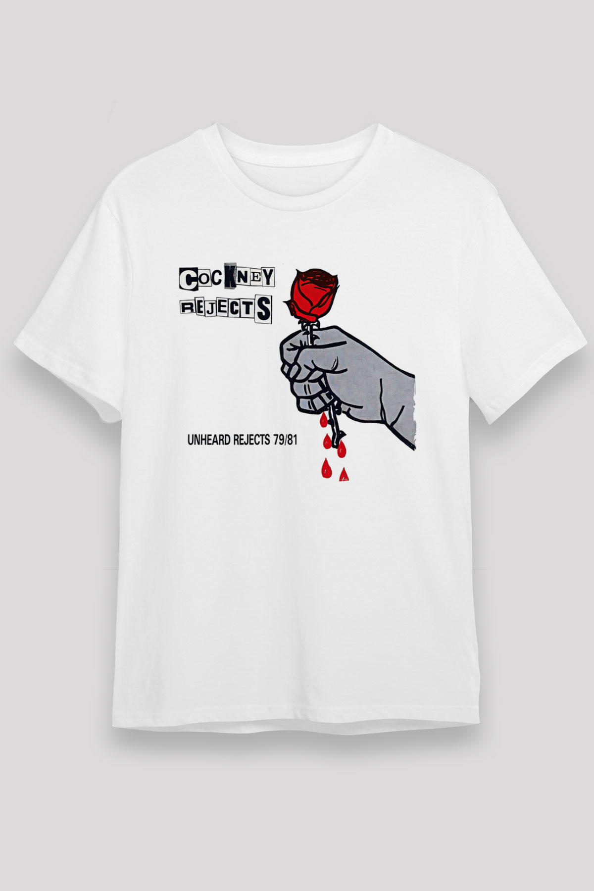 Cockney Rejects Baskılı Unisex Beyaz Tişört - Tshirt