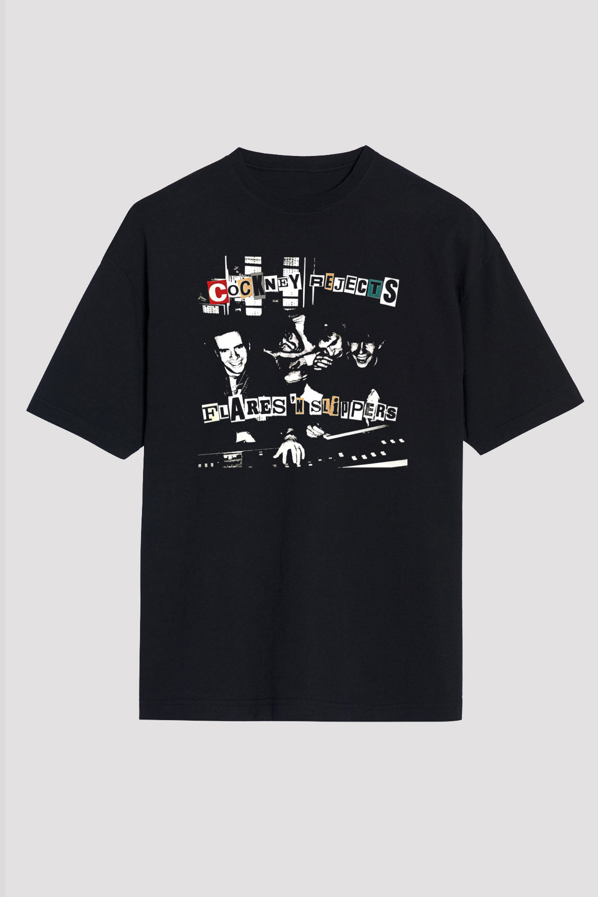 Cockney Rejects Baskılı Unisex Siyah Oversize Tişört - Tshirt