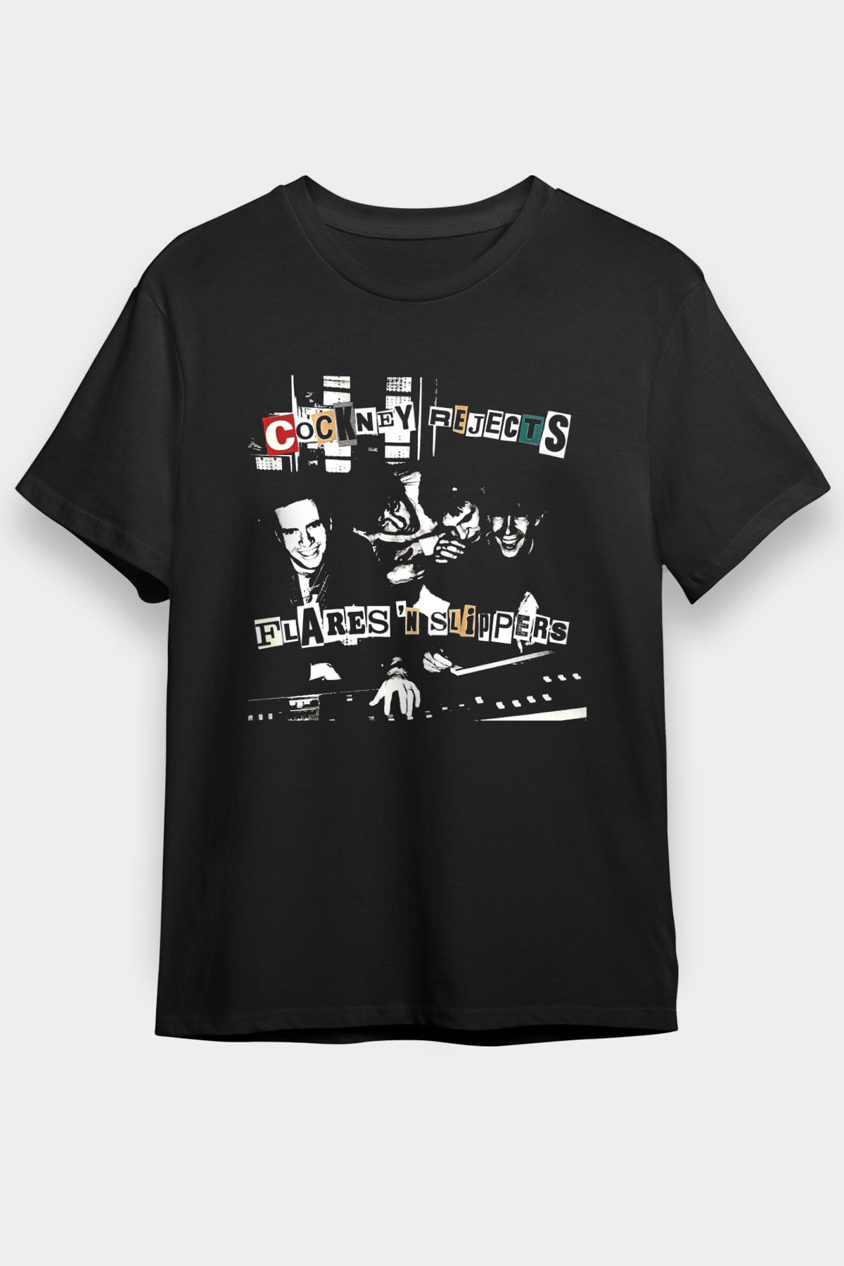 Cockney Rejects Baskılı Unisex Siyah Tişört - Tshirt