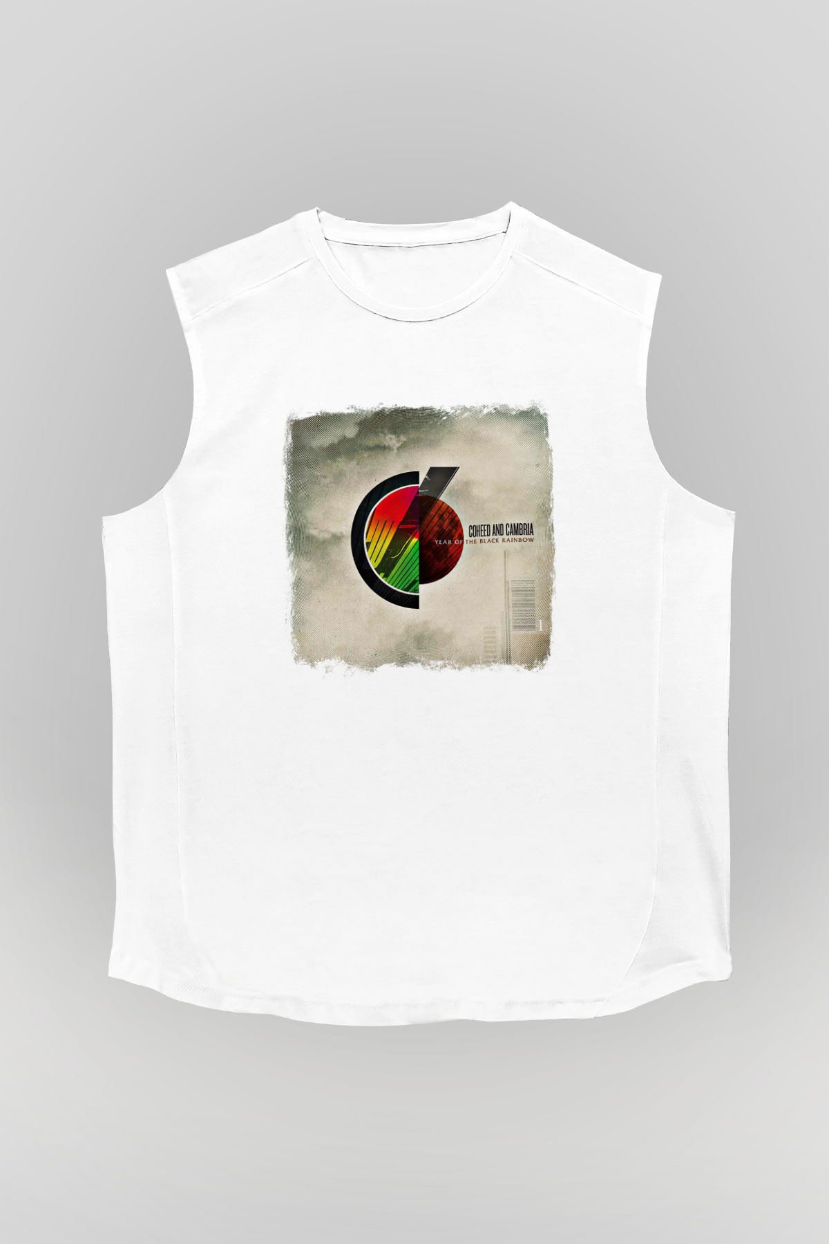Coheed and Cambria Baskılı Unisex Beyaz Kolsuz Tişört