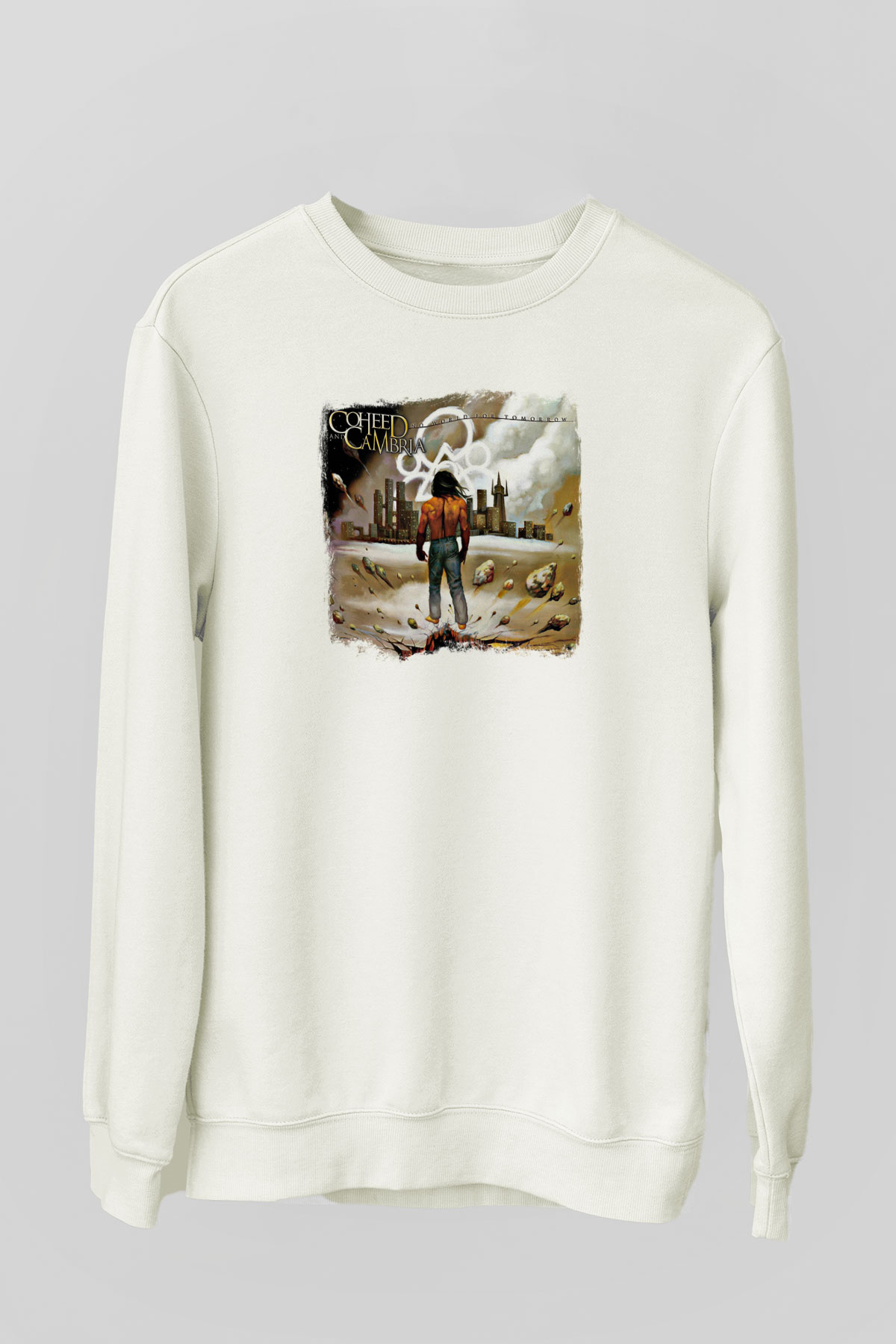 Coheed and Cambria Baskılı Unisex Beyaz Sweatshirt