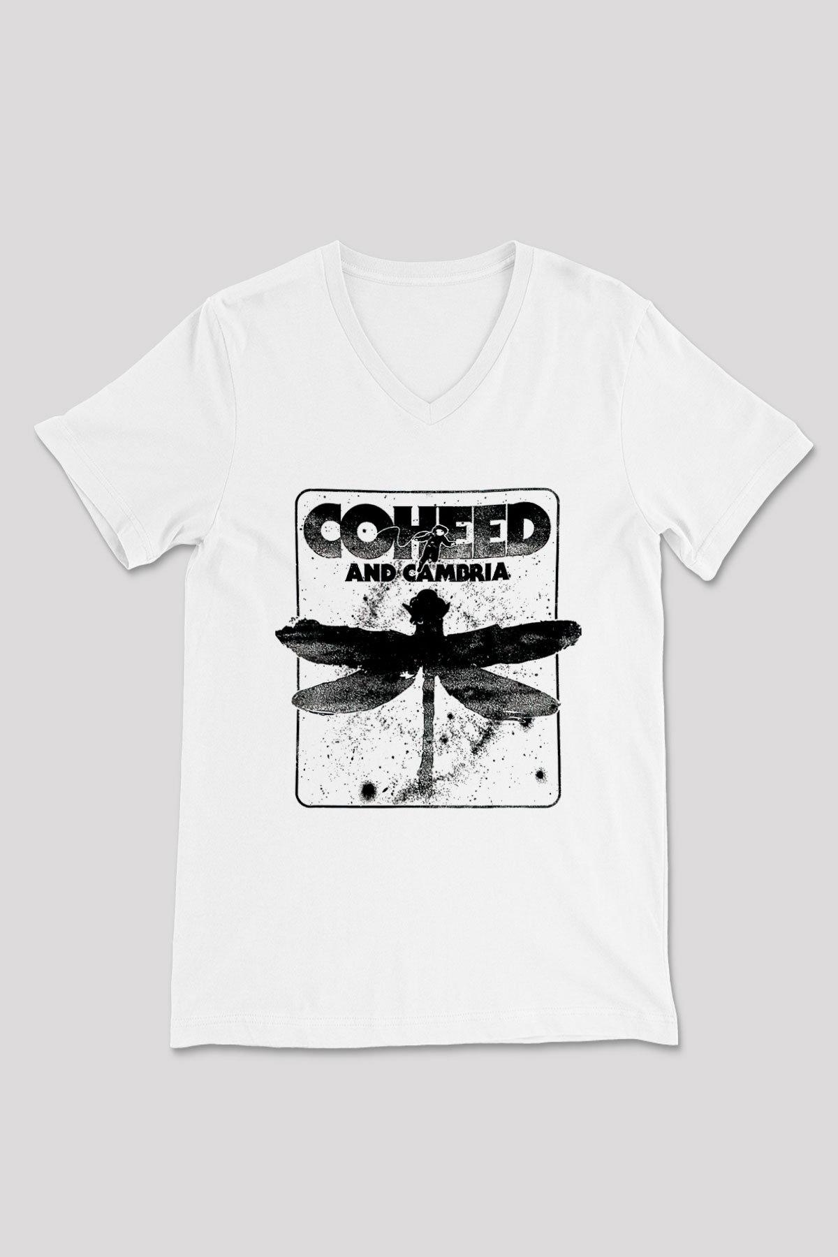 Coheed and Cambria Beyaz Unisex V Yaka Tişört
