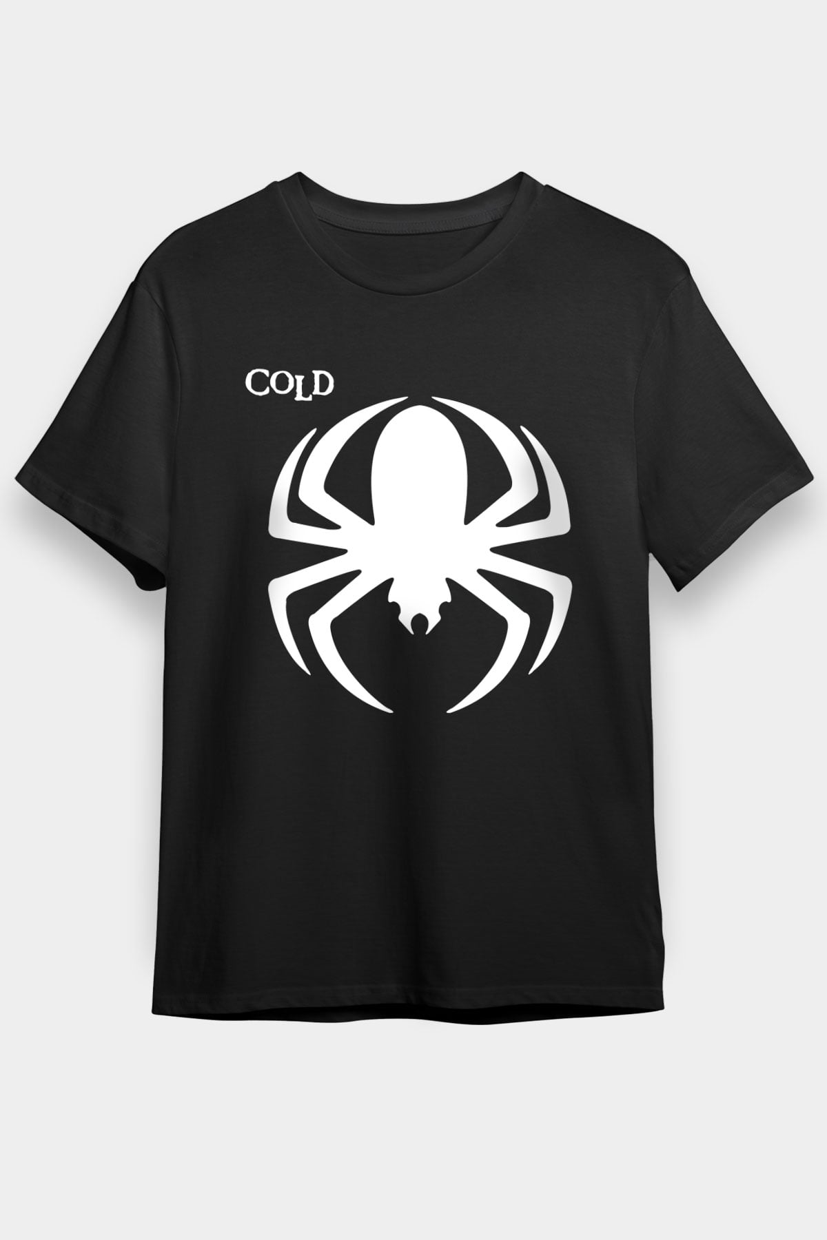 Cold Baskılı Unisex Siyah Tişört - Tshirt