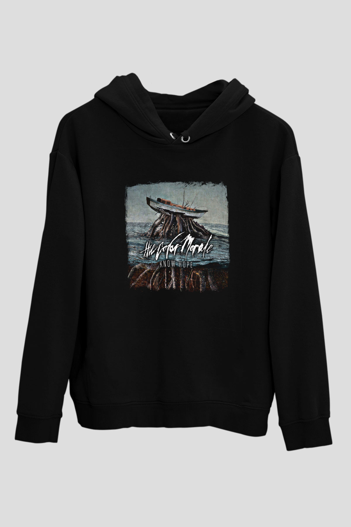 Color Morale Baskılı Unisex Siyah Hoodie