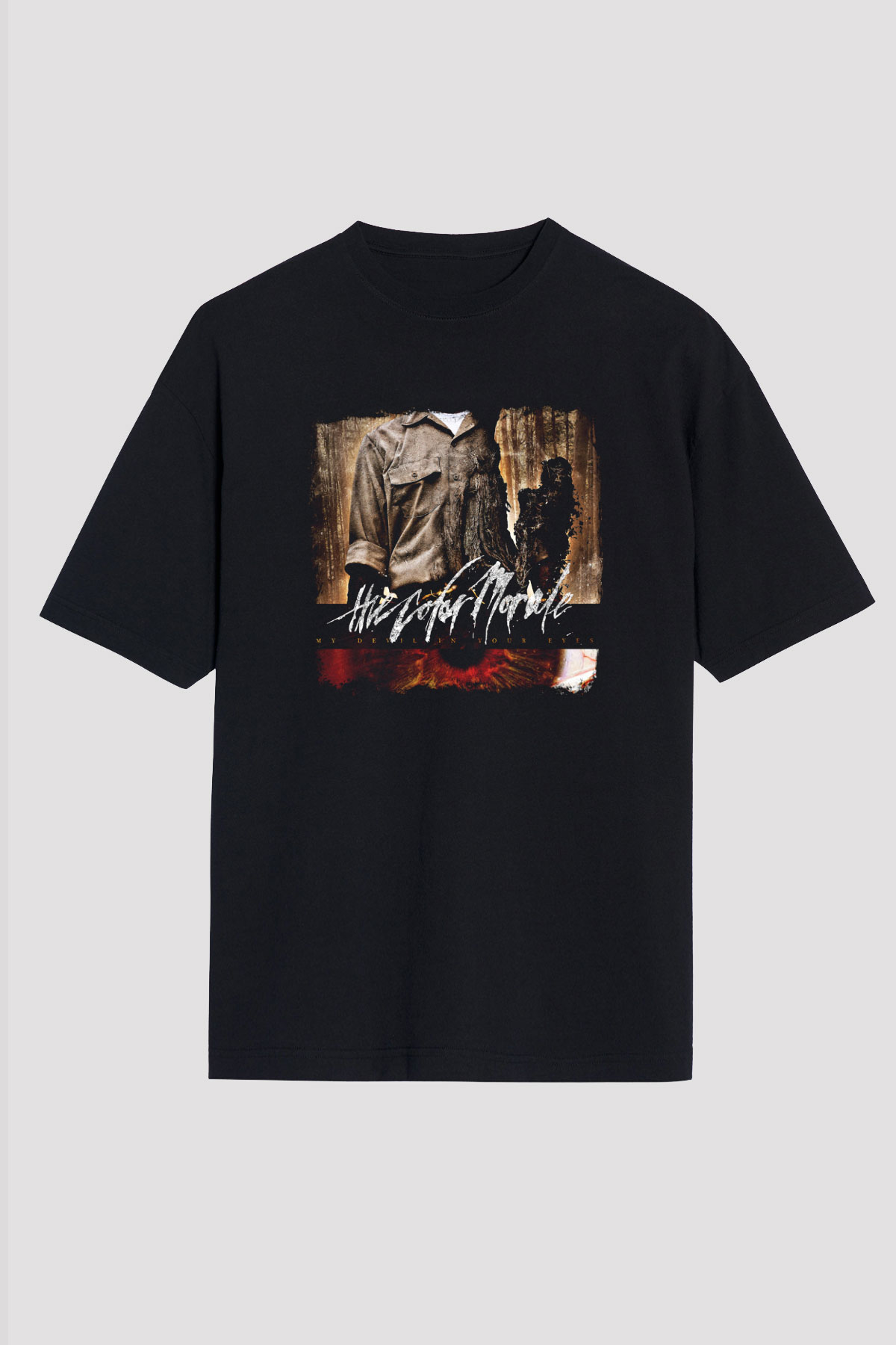 Color Morale Baskılı Unisex Siyah Oversize Tişört