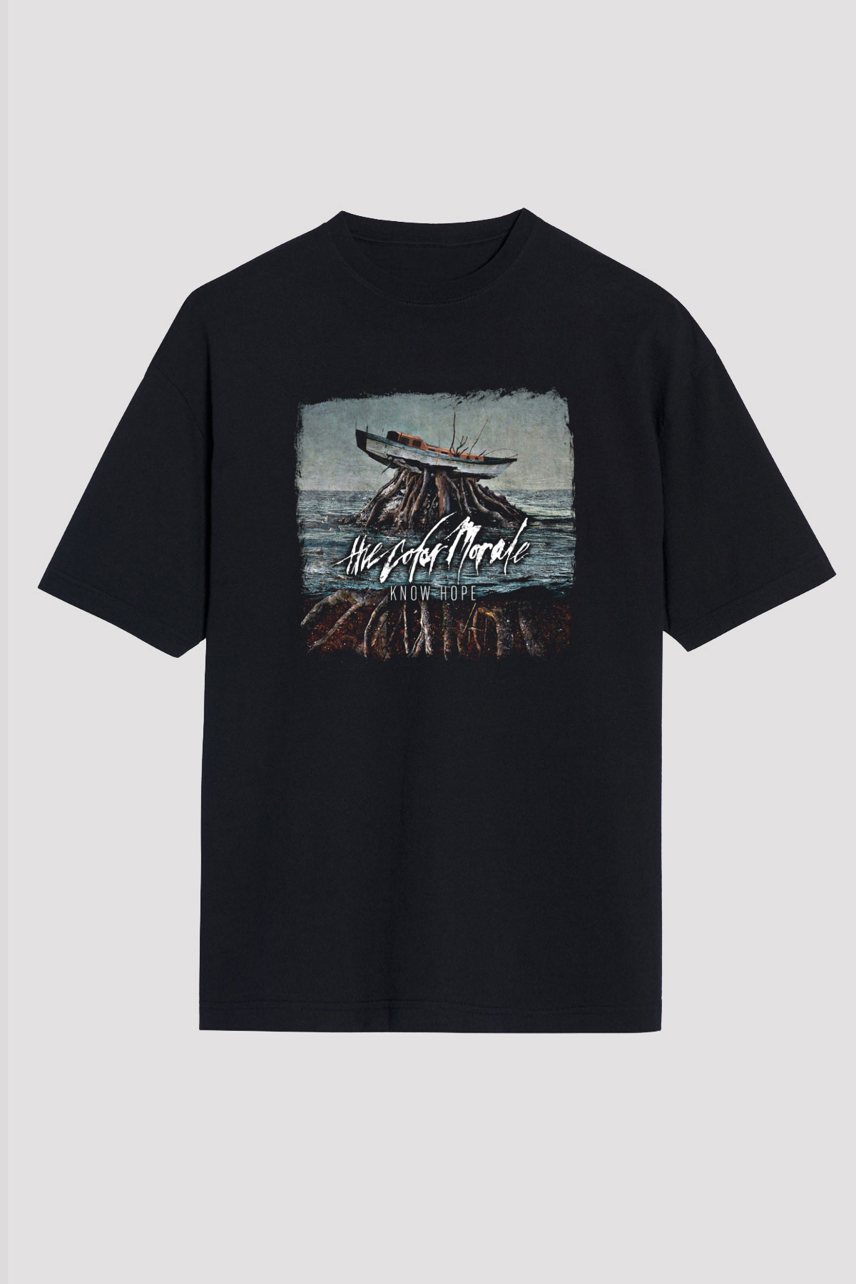 Color Morale Baskılı Unisex Siyah Oversize Tişört
