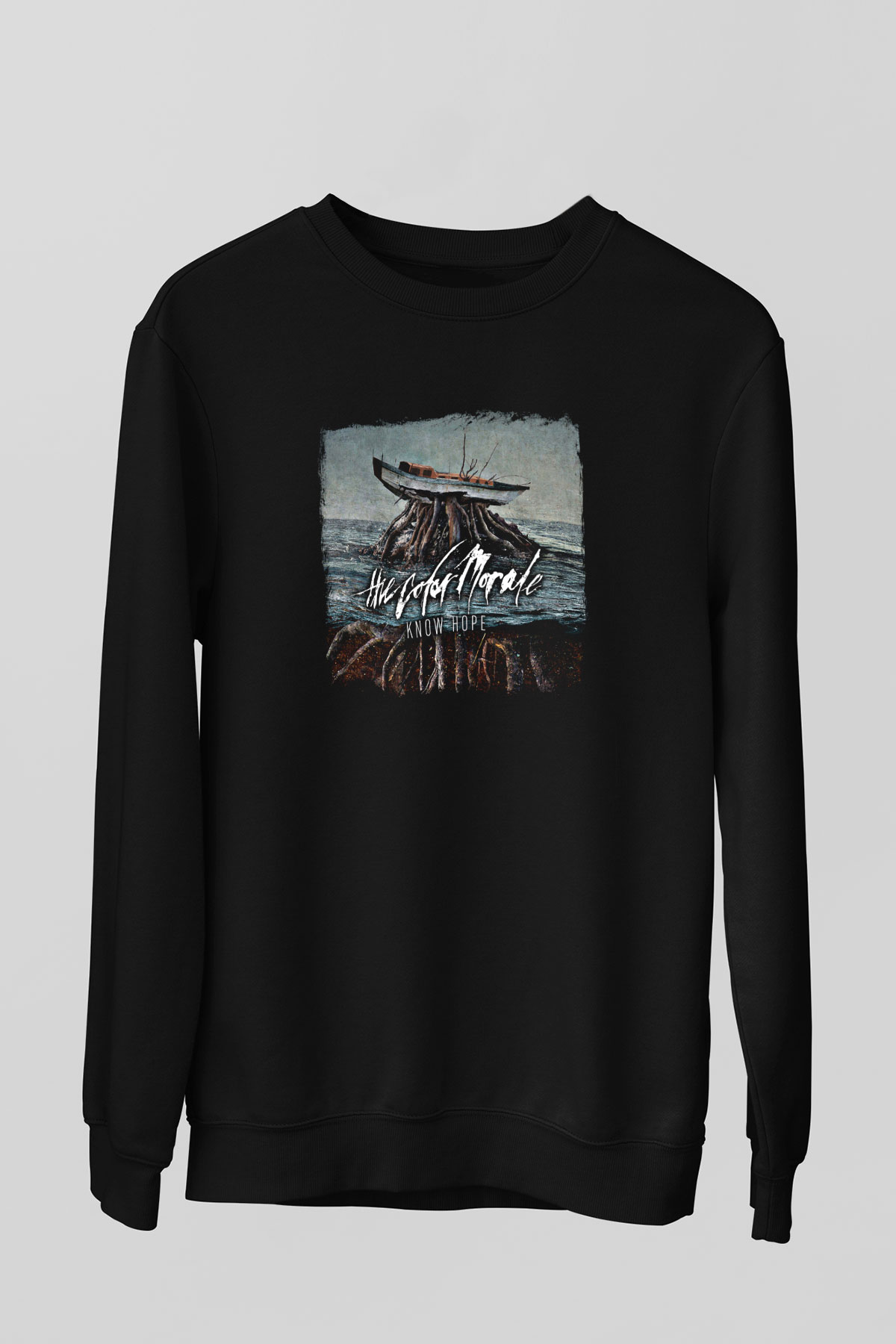 Color Morale Baskılı Unisex Siyah Sweatshirt