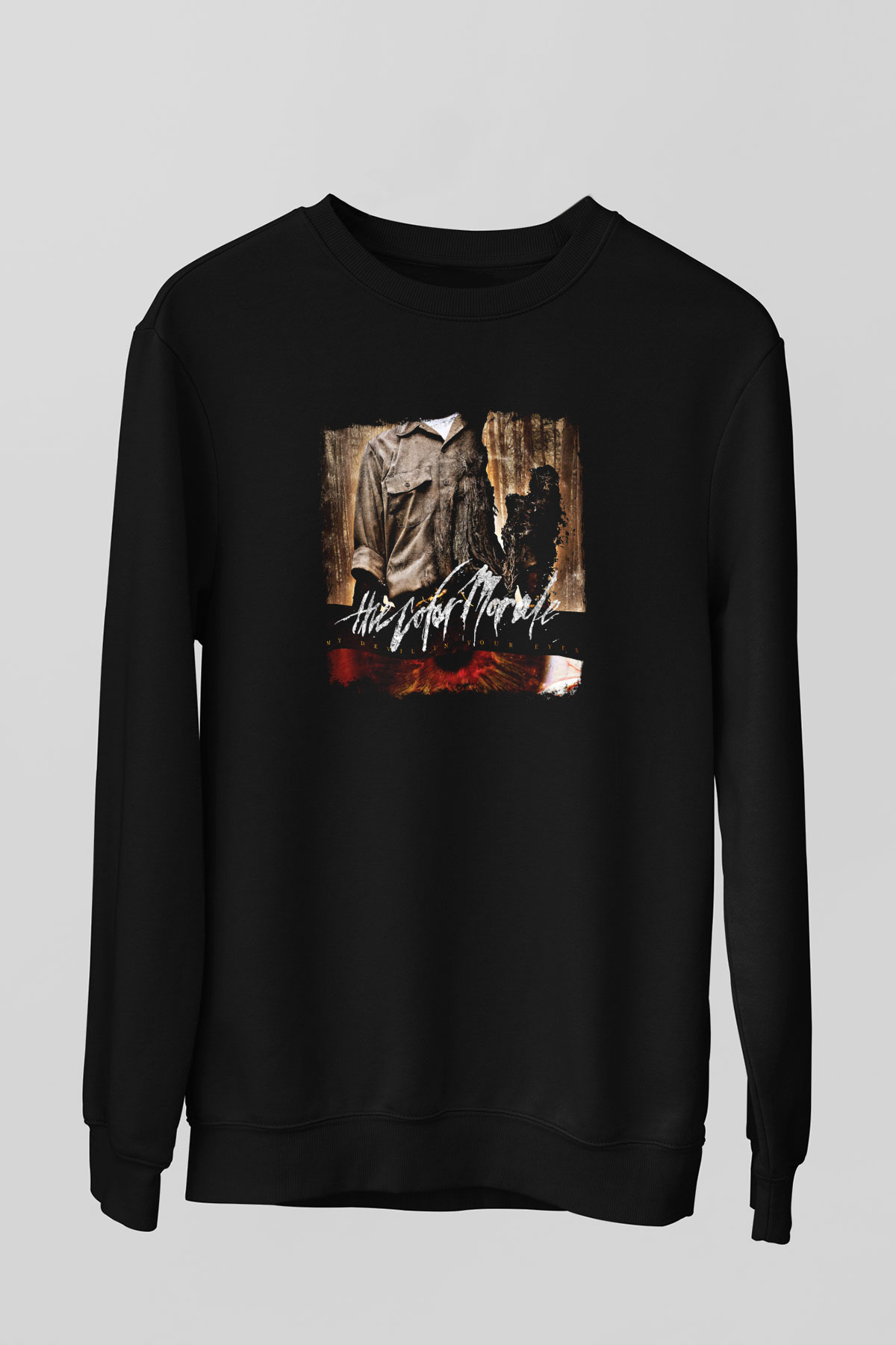 Color Morale Baskılı Unisex Siyah Sweatshirt