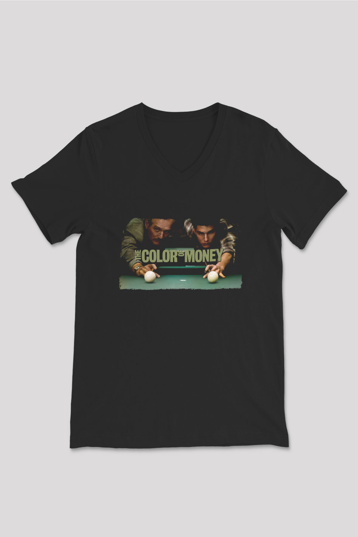 Color of Money Siyah Unisex  V Yaka Tişört