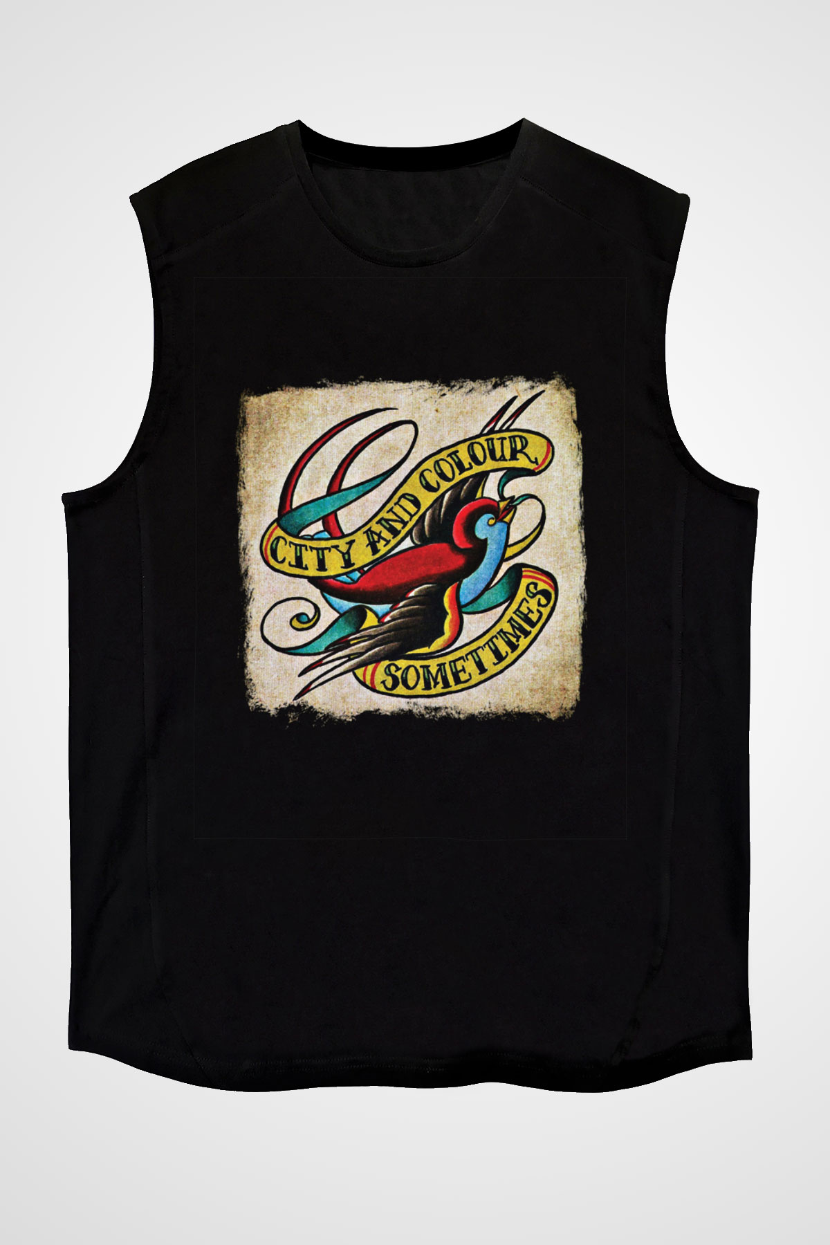 Color of Violence Baskılı Unisex Siyah Kolsuz Tişört