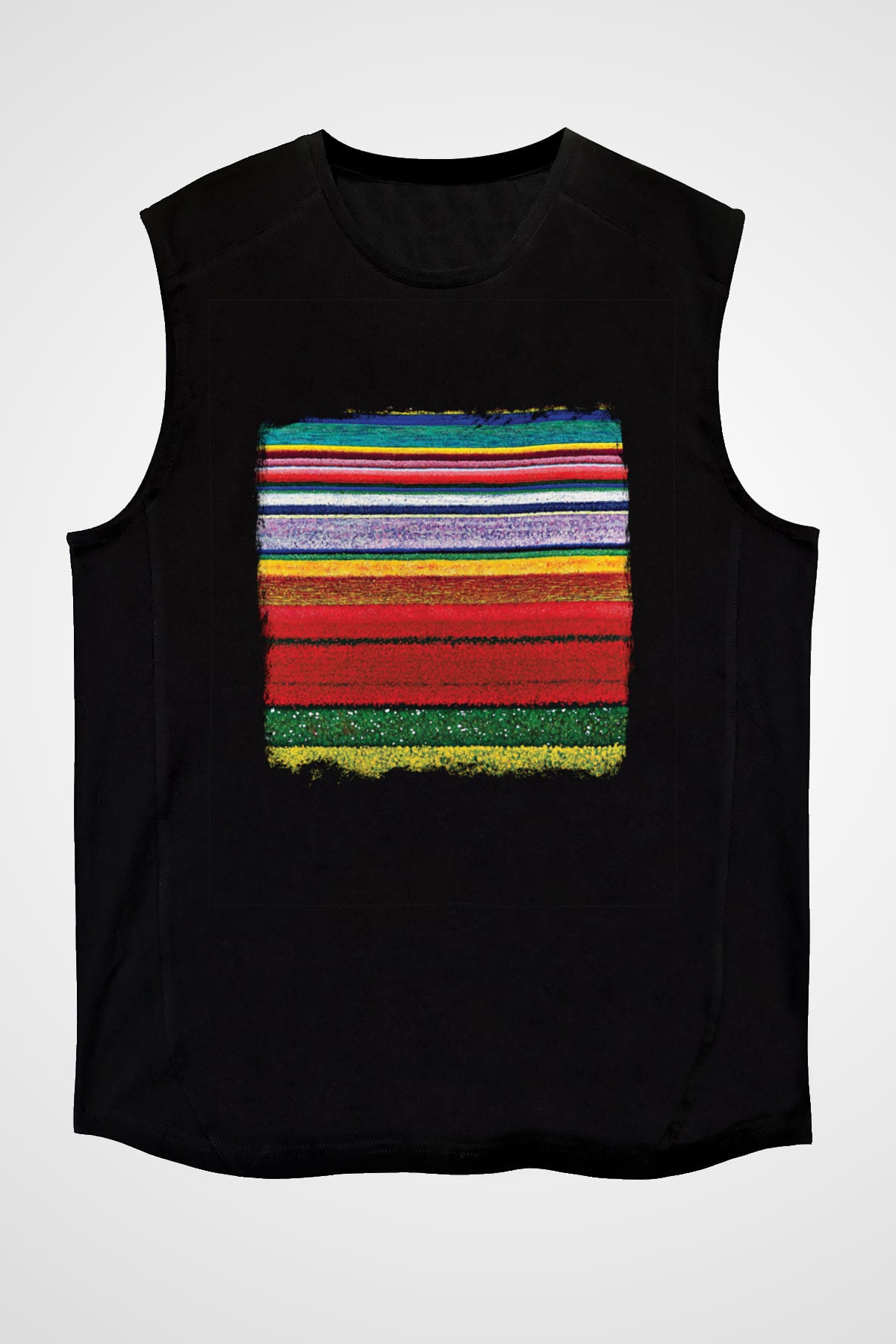 Color of Violence Baskılı Unisex Siyah Kolsuz Tişört
