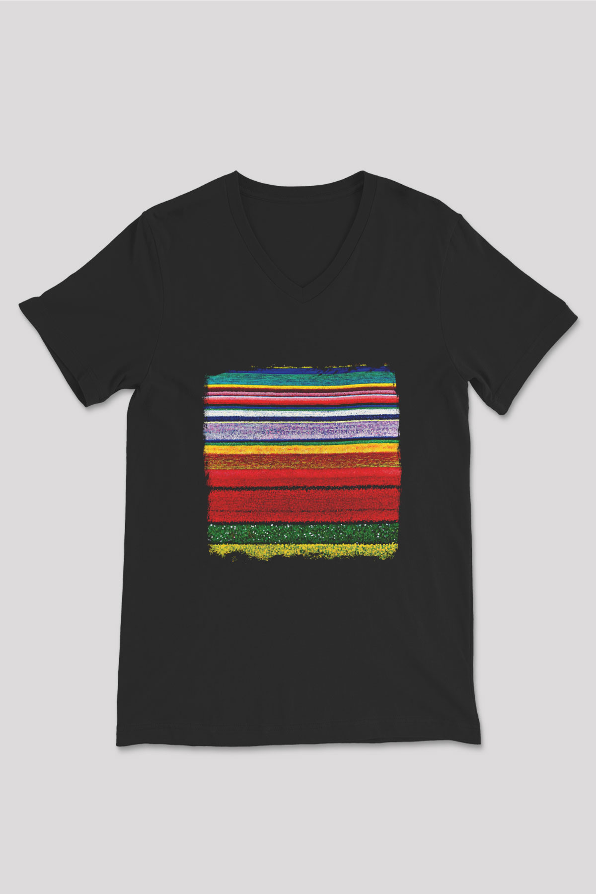 Color of Violence Baskılı Unisex Siyah V Yaka Tişört