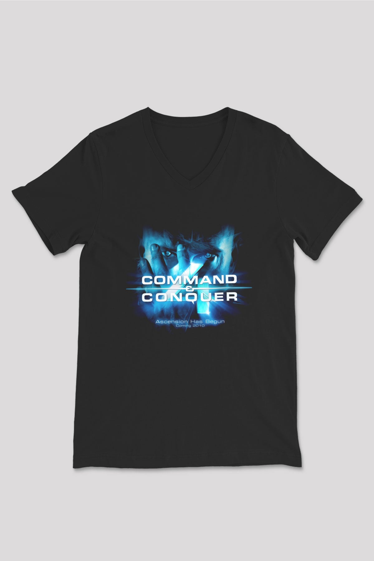 Command and Conquer Siyah Unisex V Yaka Tişört