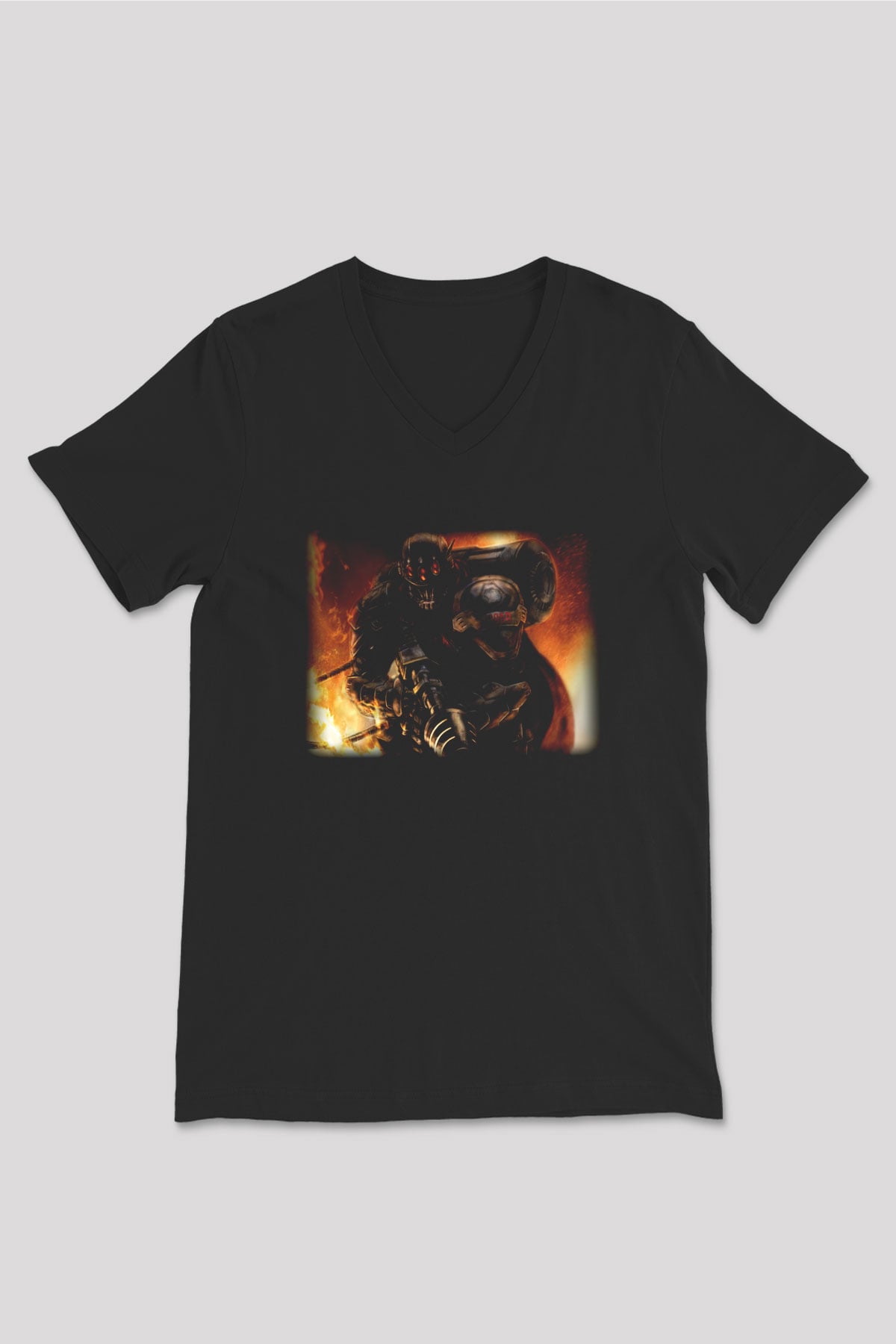 Command and Conquer Siyah Unisex V Yaka Tişört T-Shirt