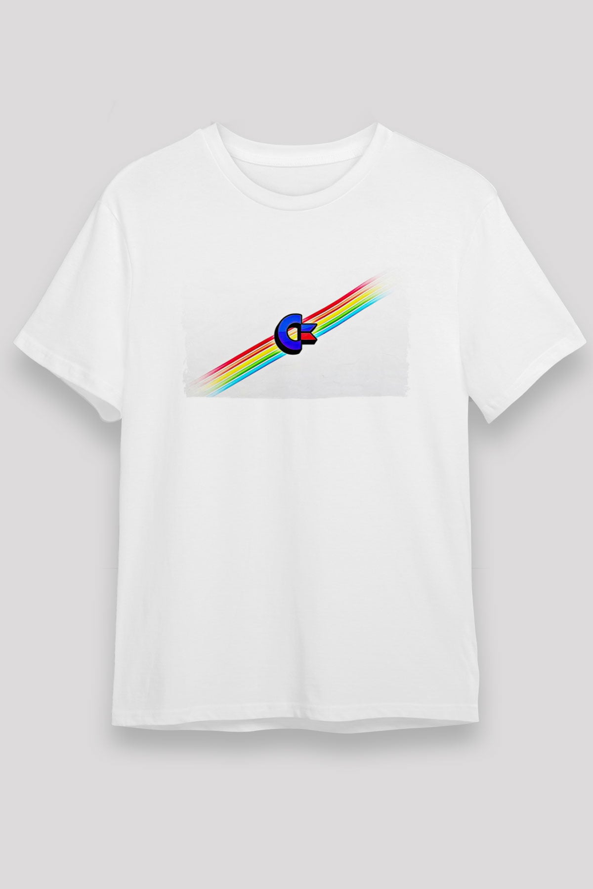 Commodore 64 Baskılı Unisex Beyaz Tişört - Tshirt