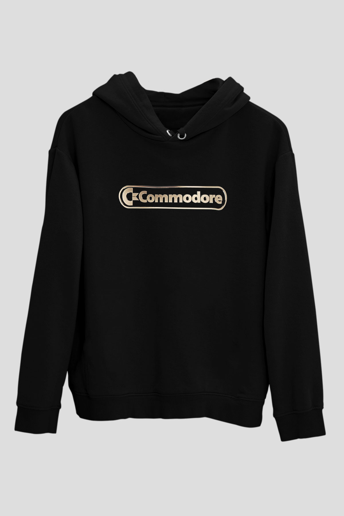 Commodore 64 Baskılı Unisex Siyah Kapüşonlu Sweatshirt