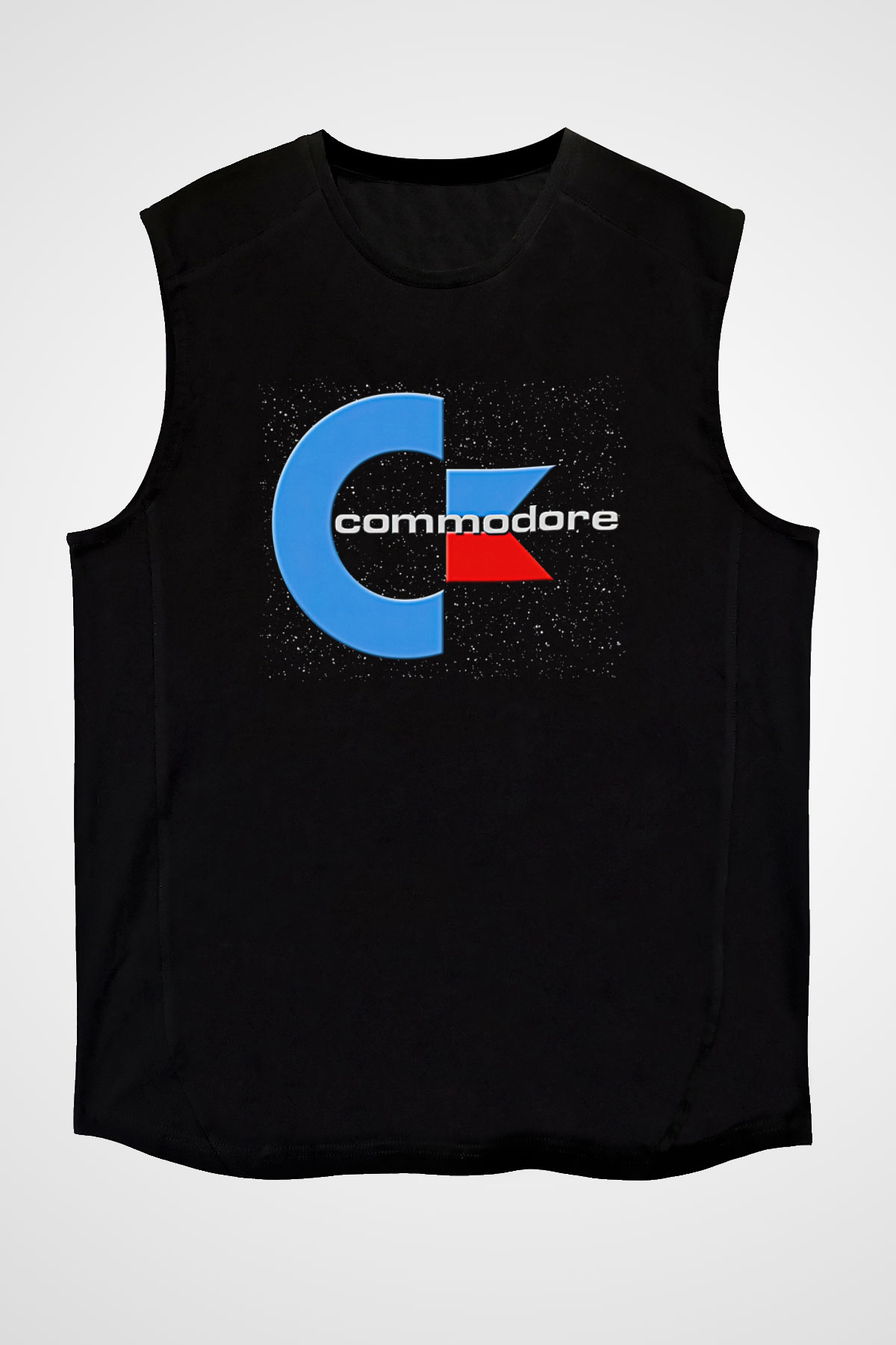 Commodore 64 Baskılı Unisex Siyah Kolsuz Tişört - Tshirt