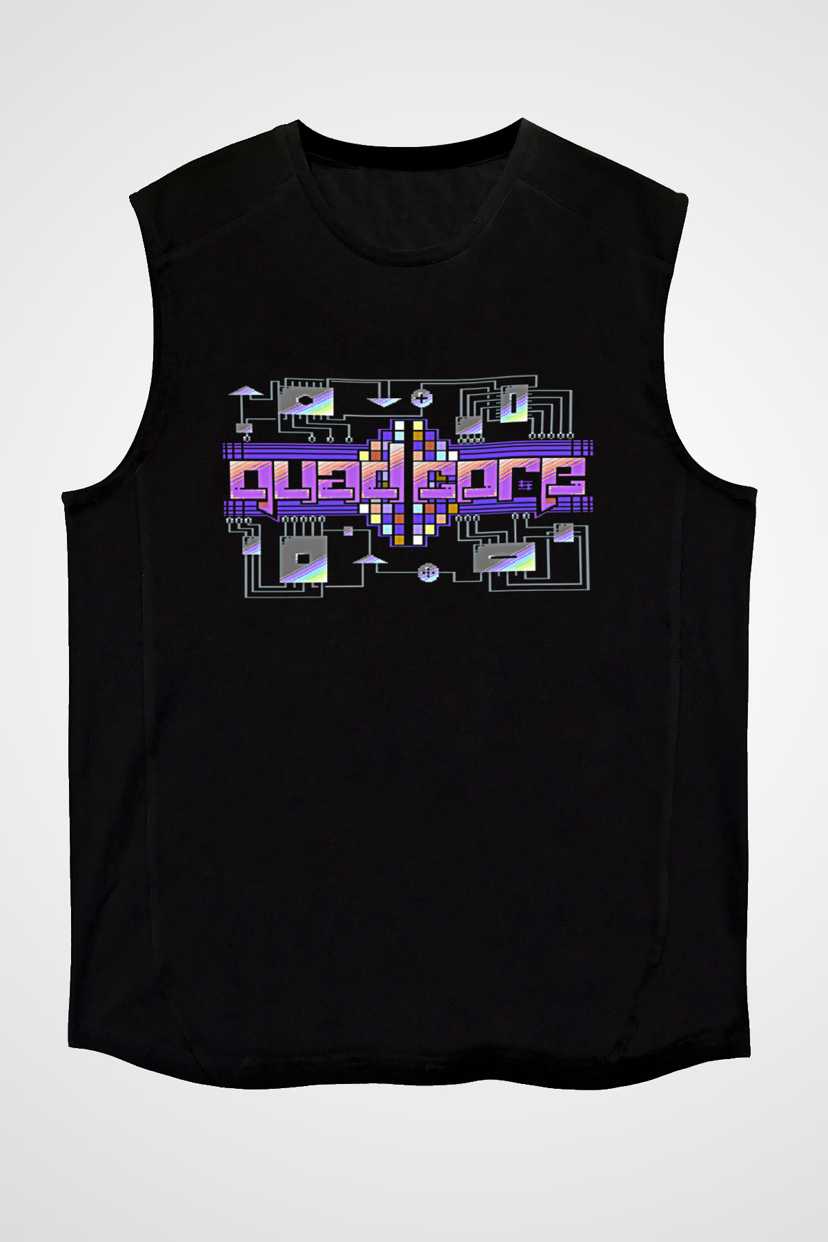 Commodore 64 Baskılı Unisex Siyah Kolsuz Tişört - Tshirt