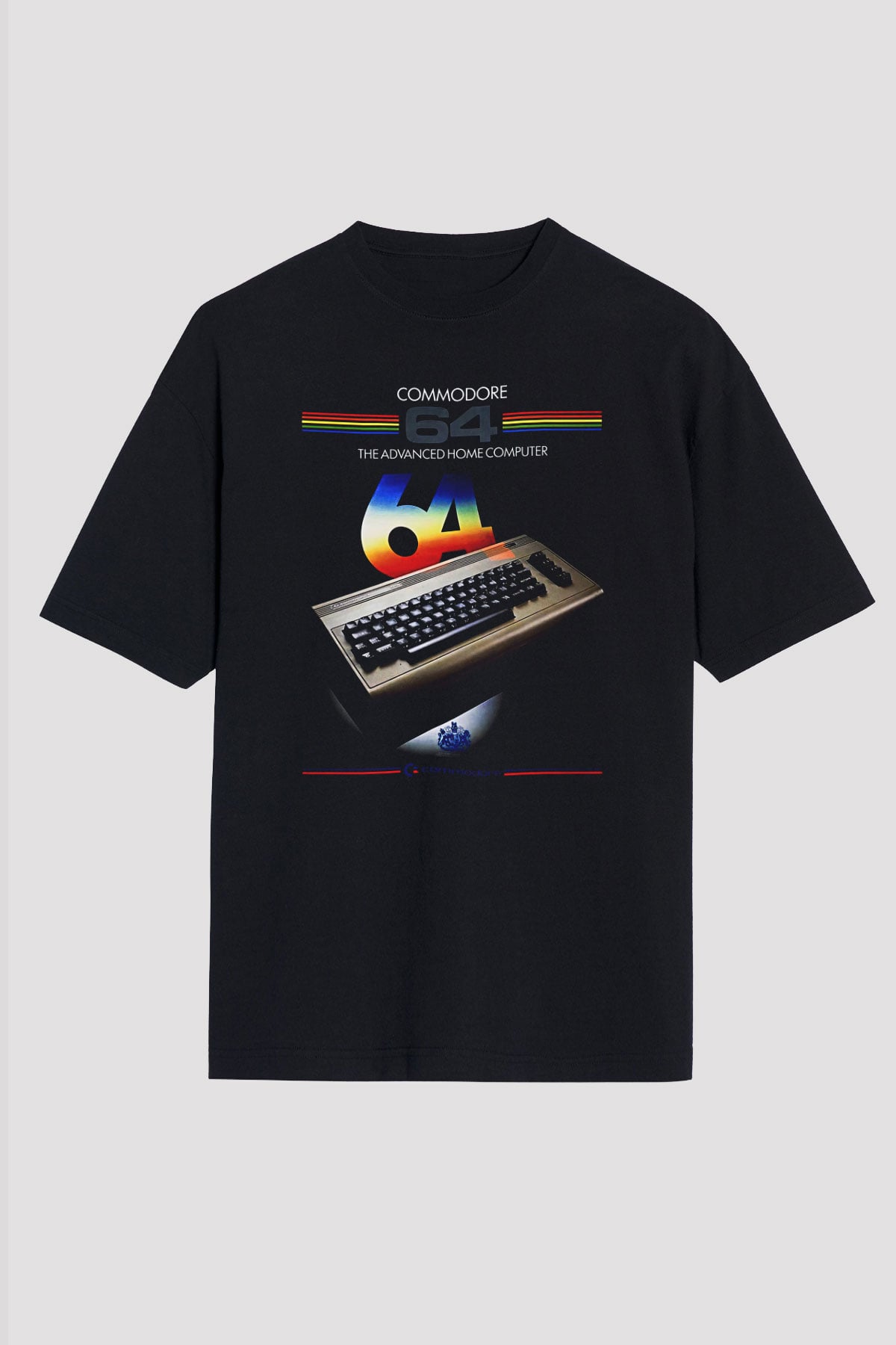 Commodore 64 Baskılı Unisex Siyah Oversize Tişört - Tshirt