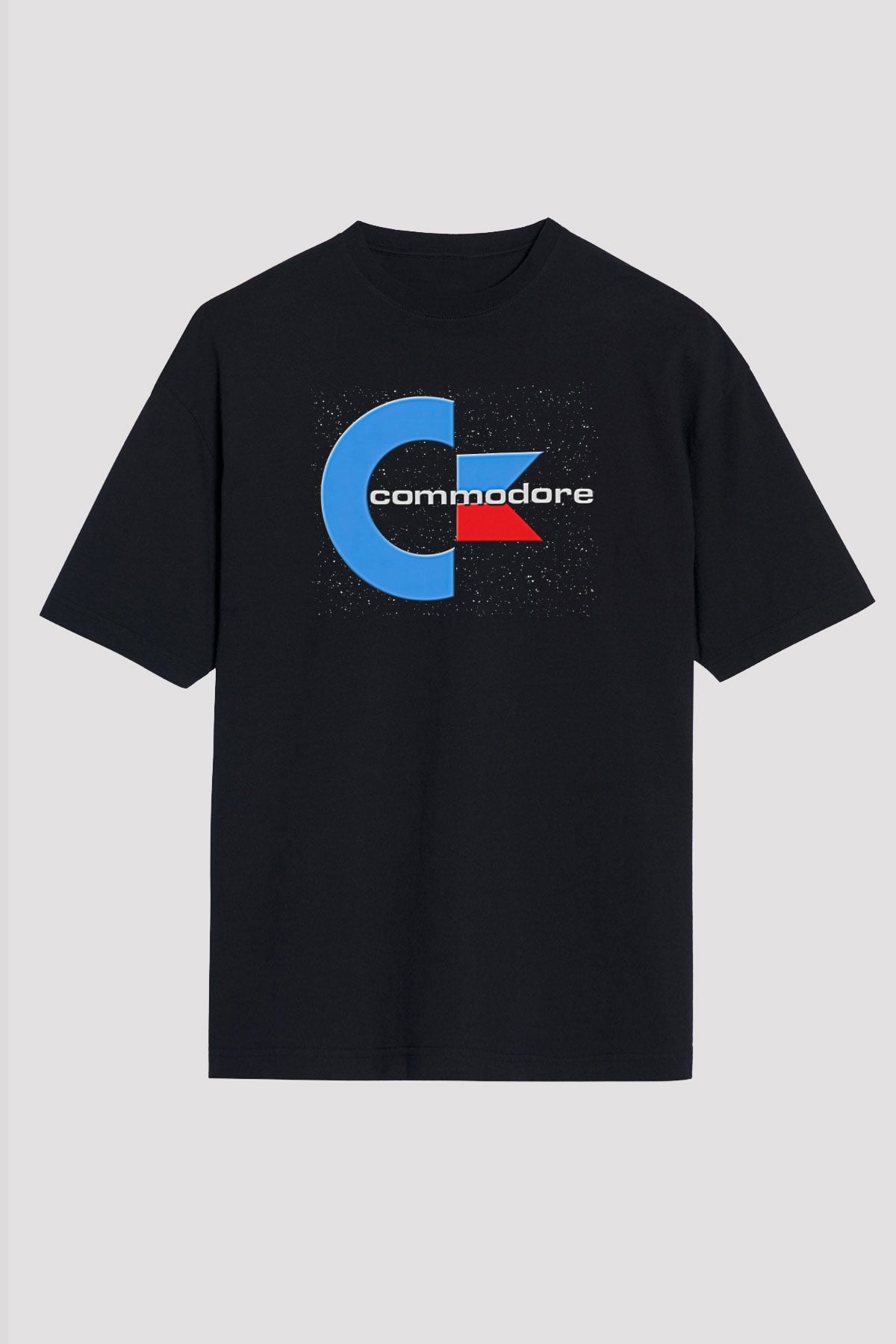 Commodore 64 Baskılı Unisex Siyah Oversize Tişört - Tshirt