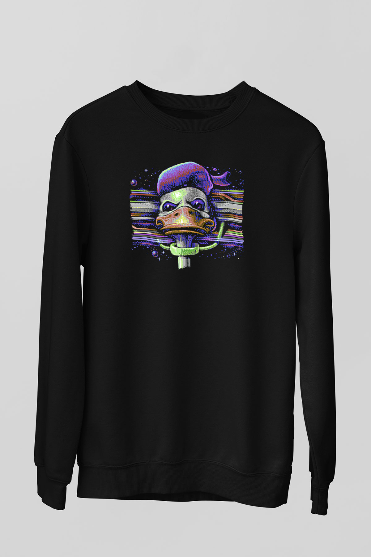 Commodore 64 Baskılı Unisex Siyah Sweatshirt
