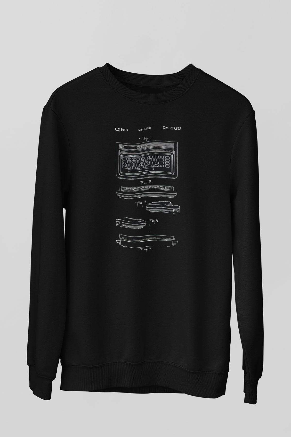 Commodore 64 Baskılı Unisex Siyah Sweatshirt