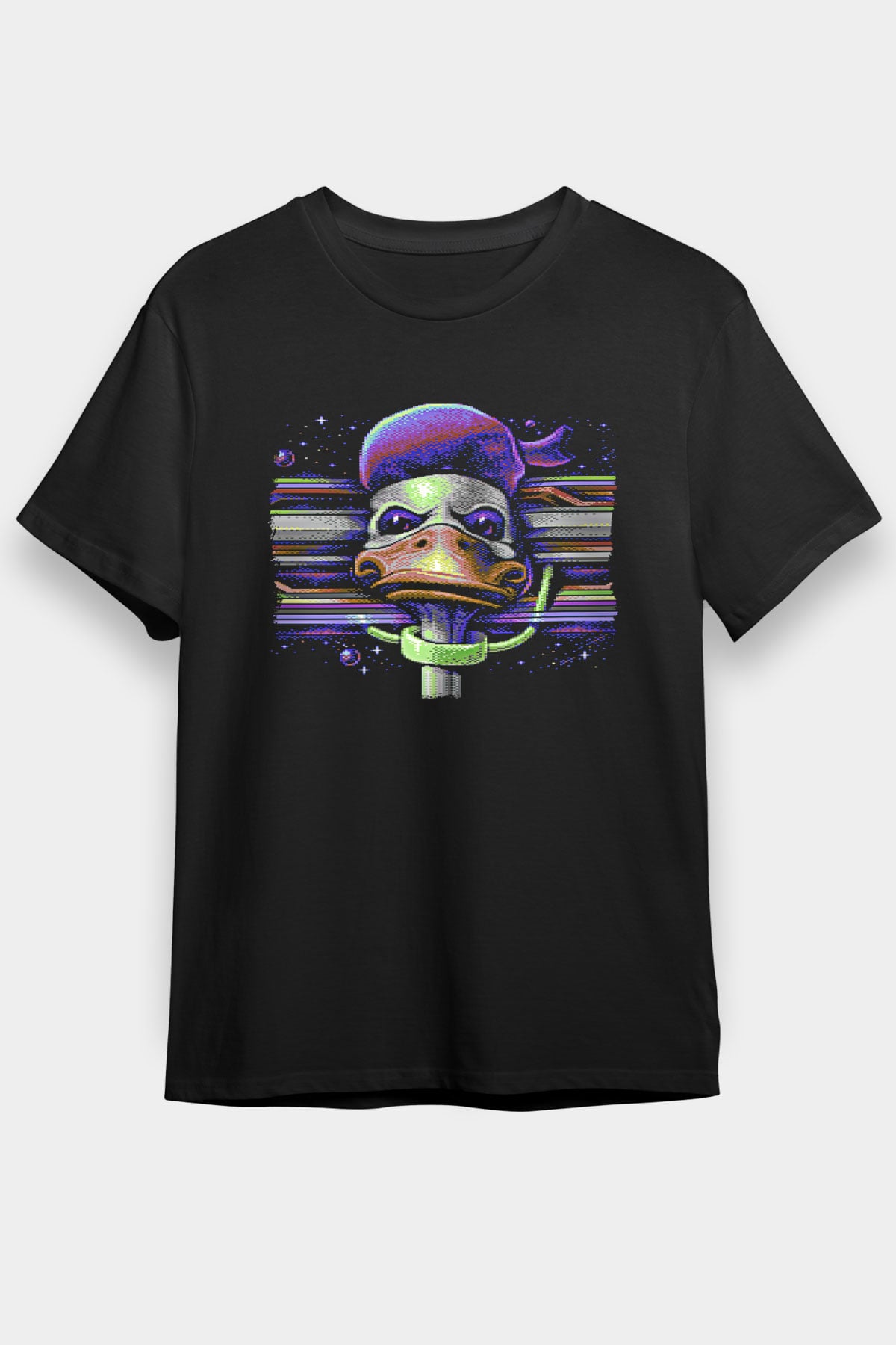 Commodore 64 Baskılı Unisex Siyah Tişört - Tshirt