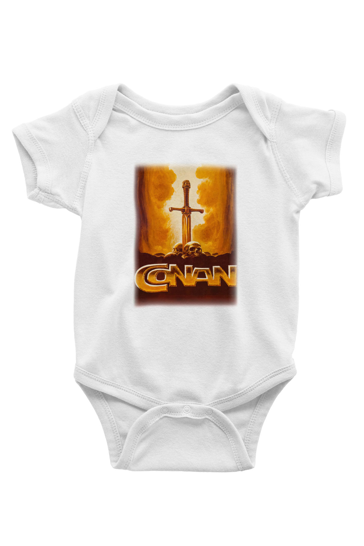 Conan the Barbarian Baskılı Beyaz Unisex Bebek Body - Zıbın