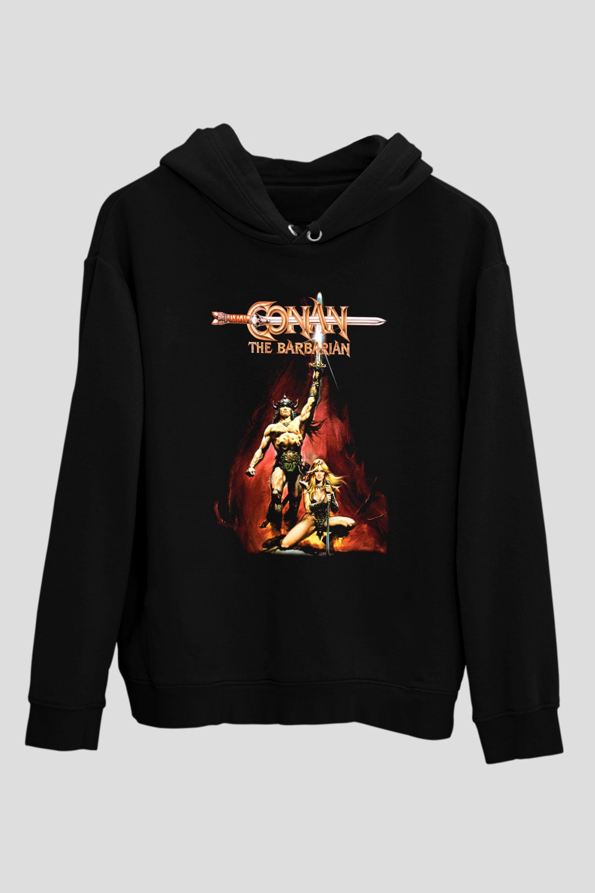 Conan The Barbarian Siyah Unisex Kapüşonlu Sweatshirt