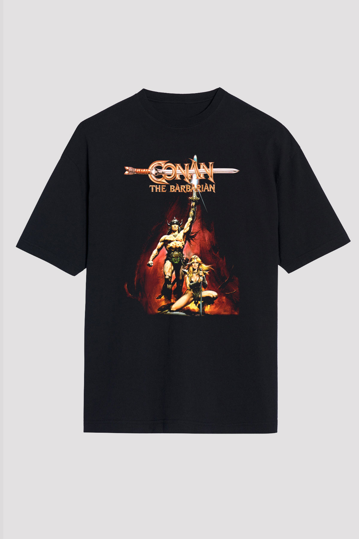Conan The Barbarian Siyah Unisex Oversize Tişört