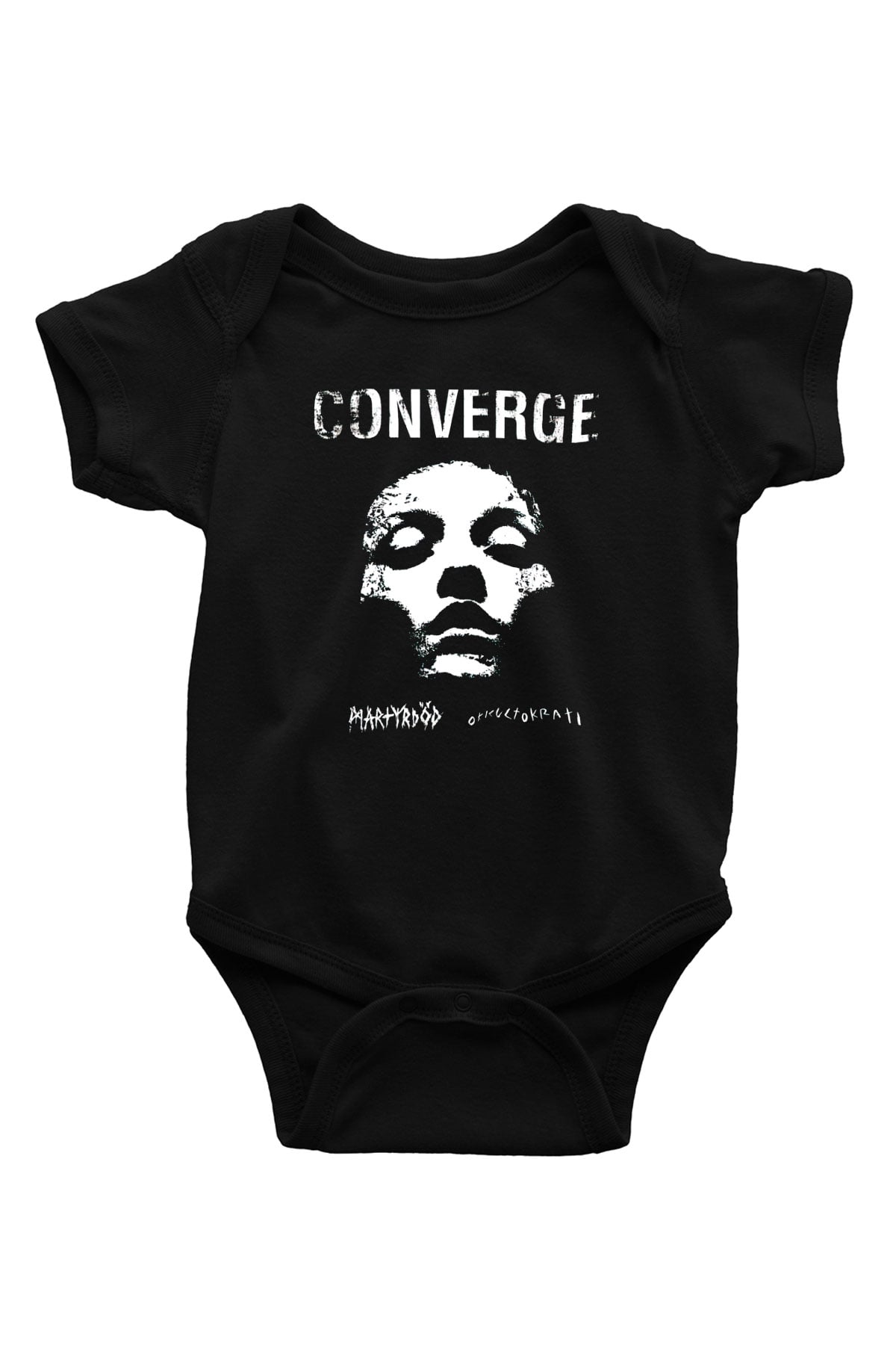 Converge Baskılı Siyah Bebek Body - Zıbın