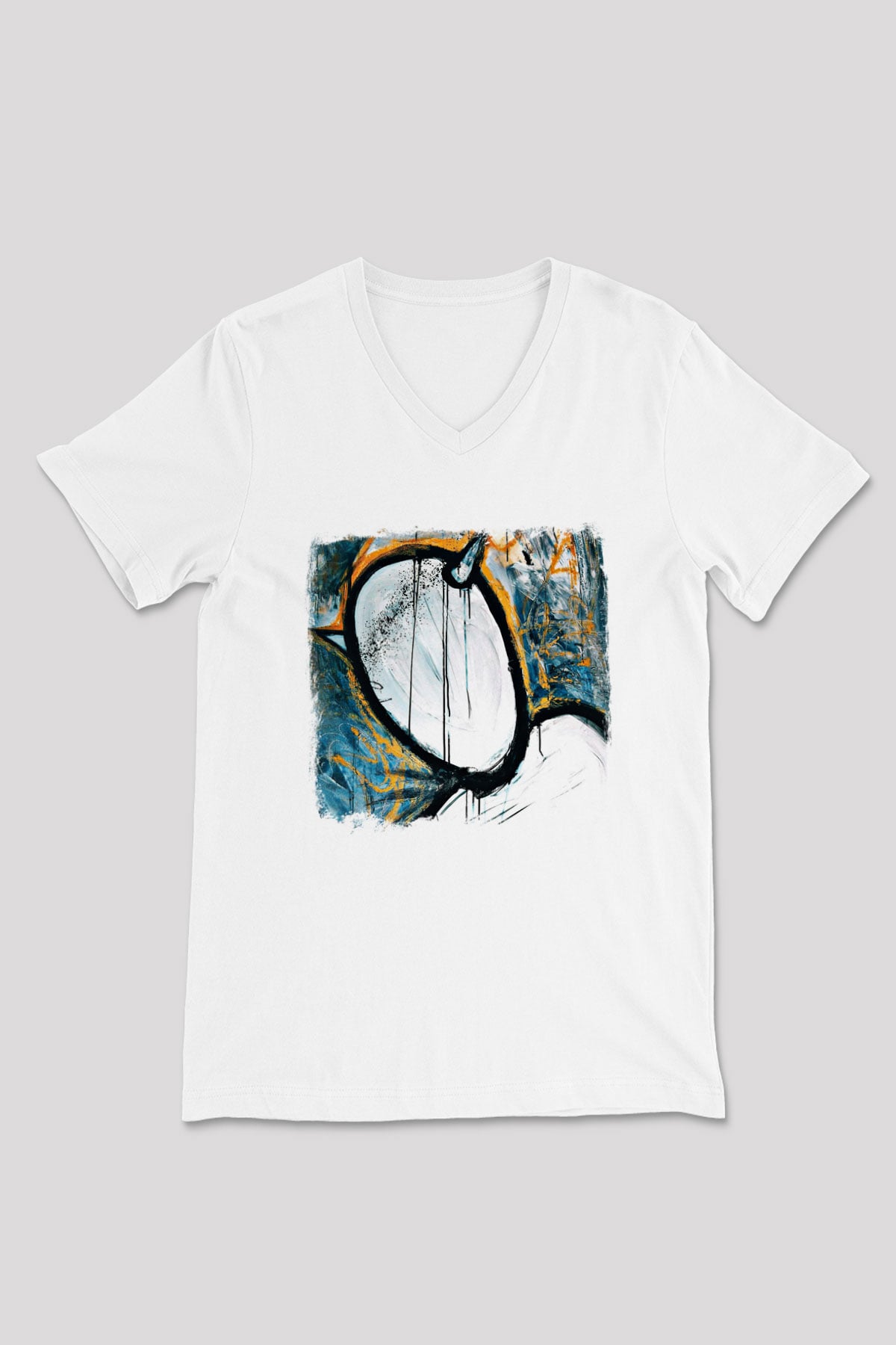 Converge Baskılı Unisex Beyaz V Yaka Tişört