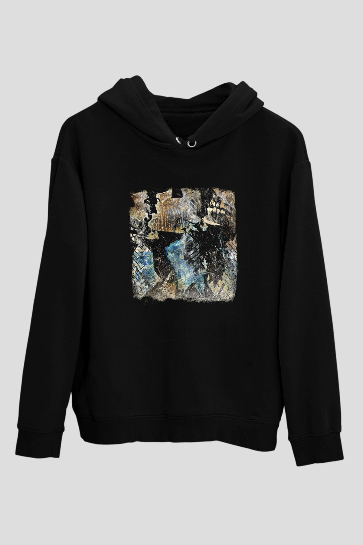Converge Baskılı Unisex Siyah Hoodie
