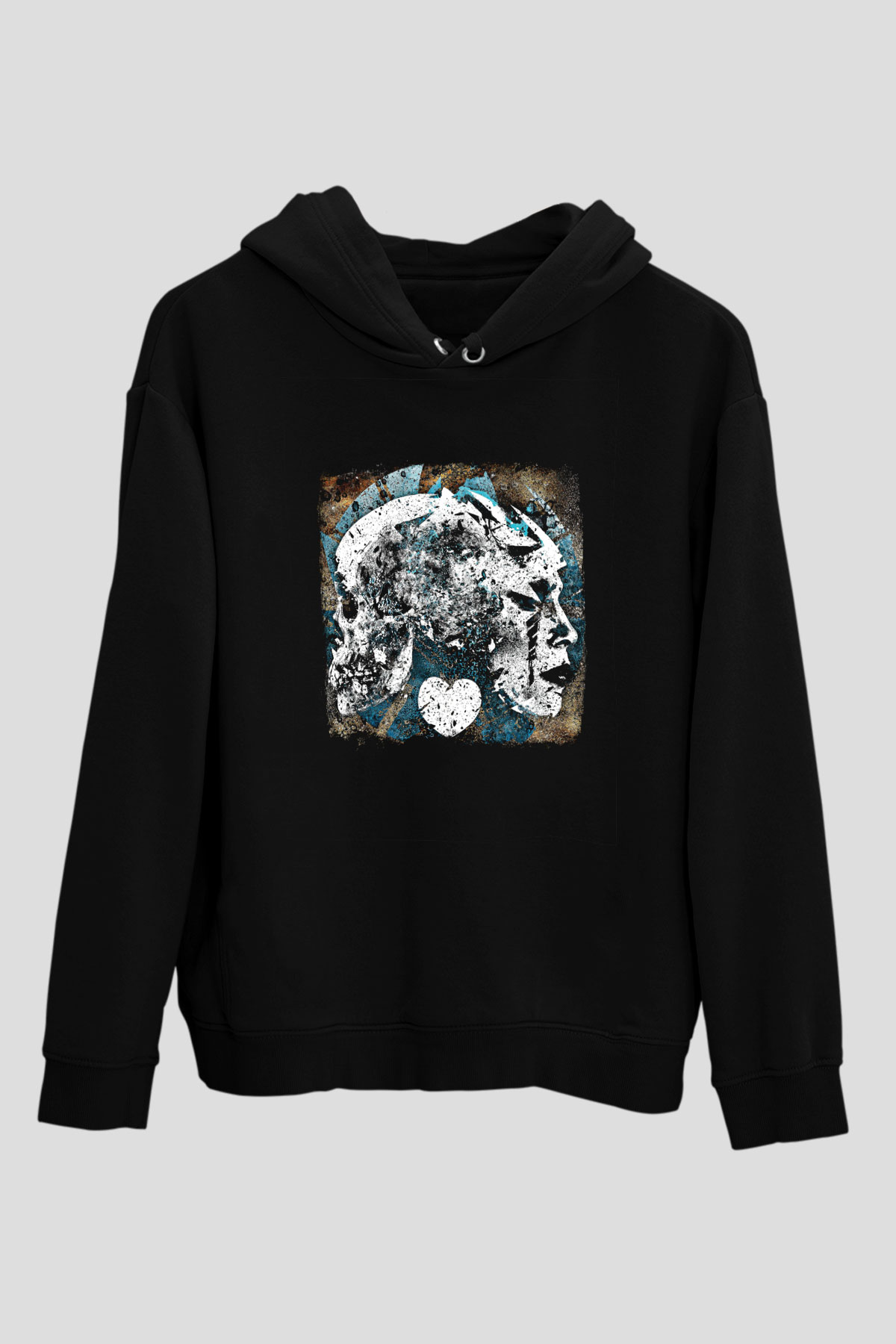 Converge Baskılı Unisex Siyah Hoodie