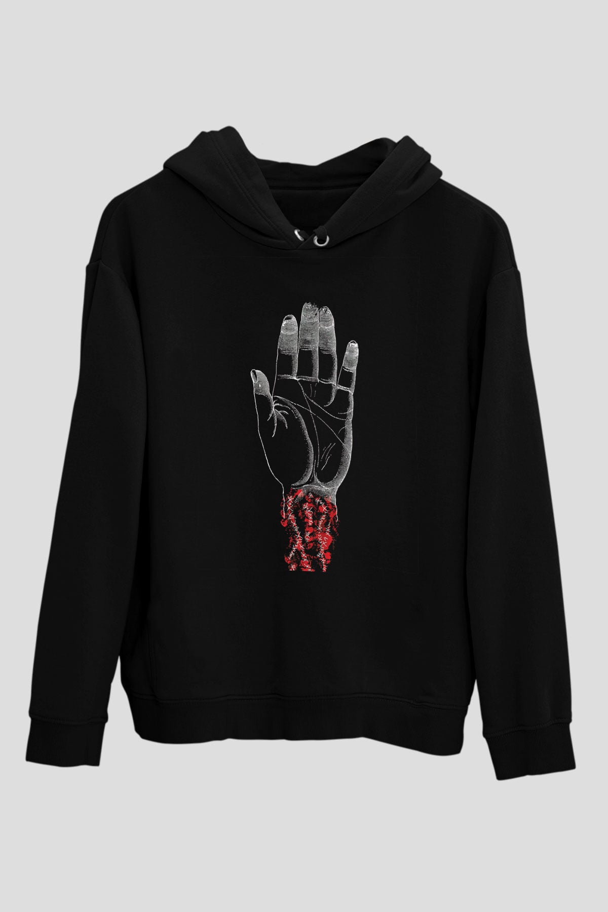 Converge Baskılı Unisex Siyah Hoodie