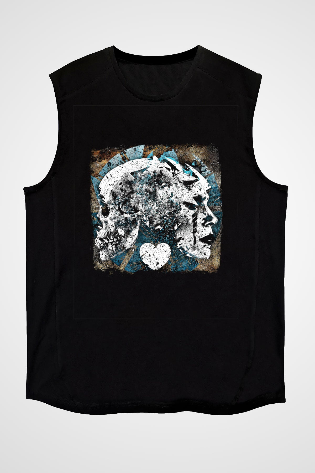 Converge Baskılı Unisex Siyah Kolsuz Tişört