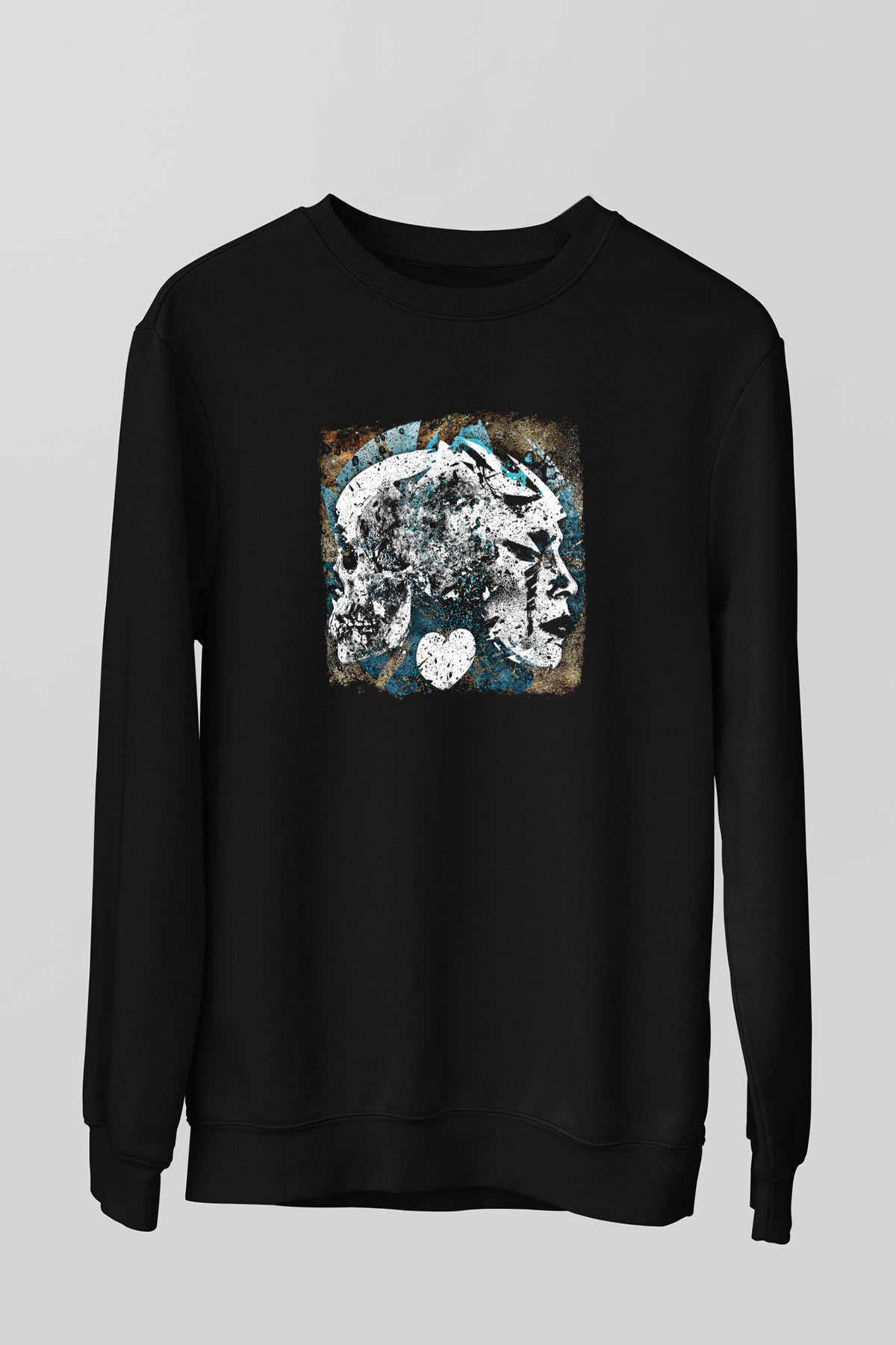 Converge Baskılı Unisex Siyah Sweatshirt