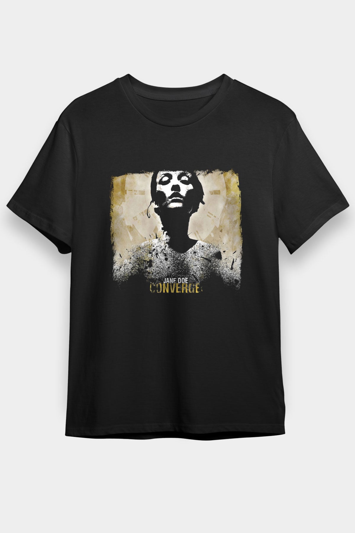 Converge Baskılı Unisex Siyah Tişört