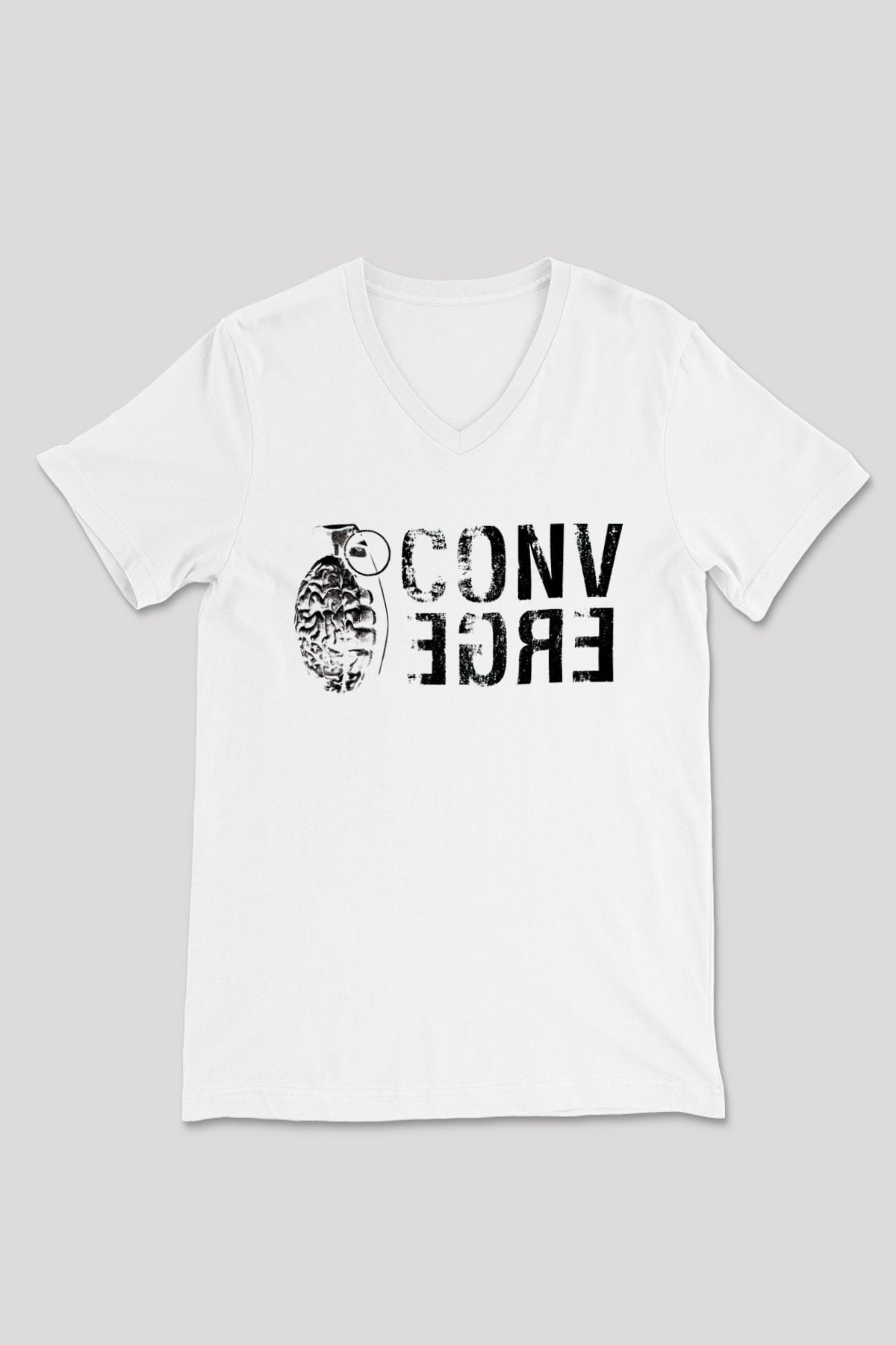 Converge Beyaz Unisex V Yaka Tişört