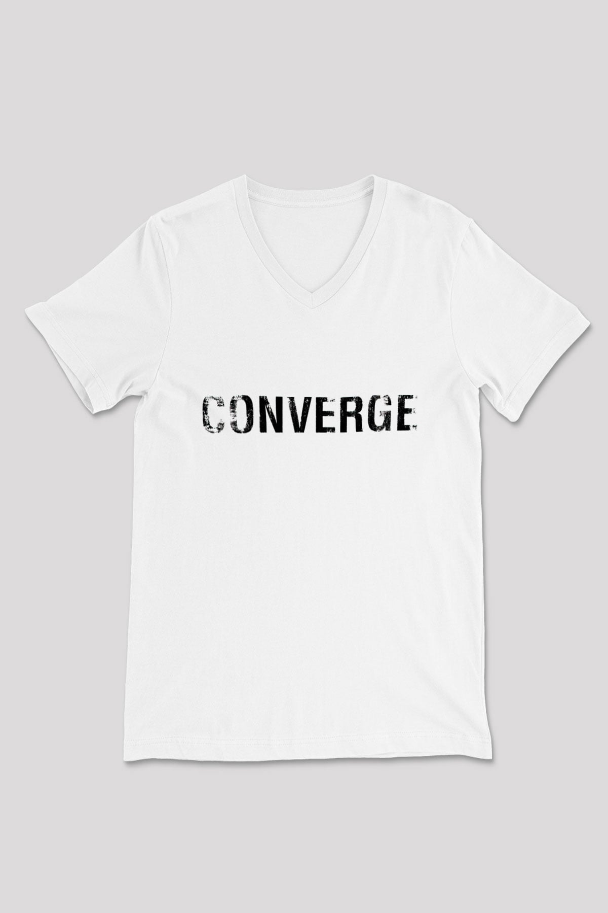 Converge Beyaz Unisex V Yaka Tişört T-Shirt