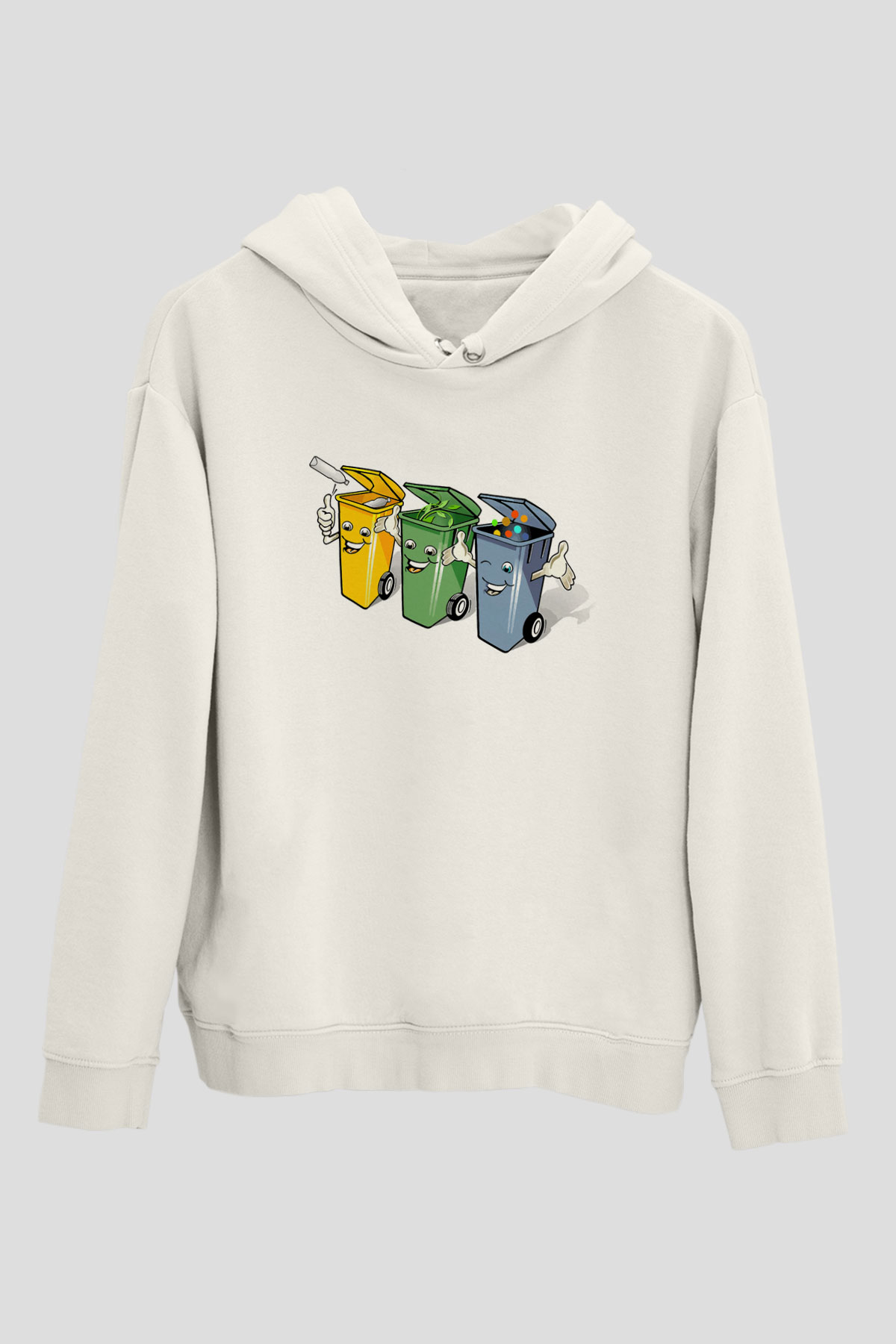 Çöpçü Beyaz Unisex Hoodie