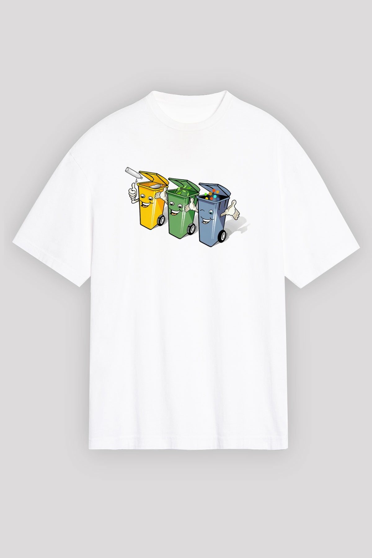 Çöpçü Beyaz Unisex Oversize Tişört T-Shirt