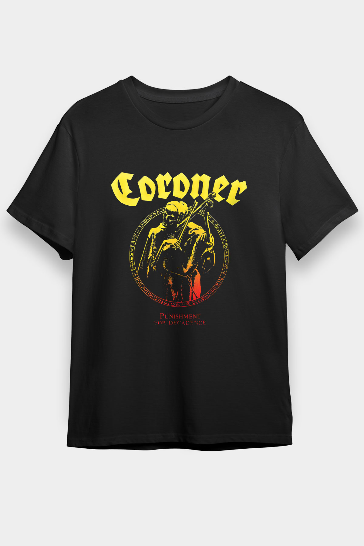 Coroner Baskılı Unisex Siyah Tişört