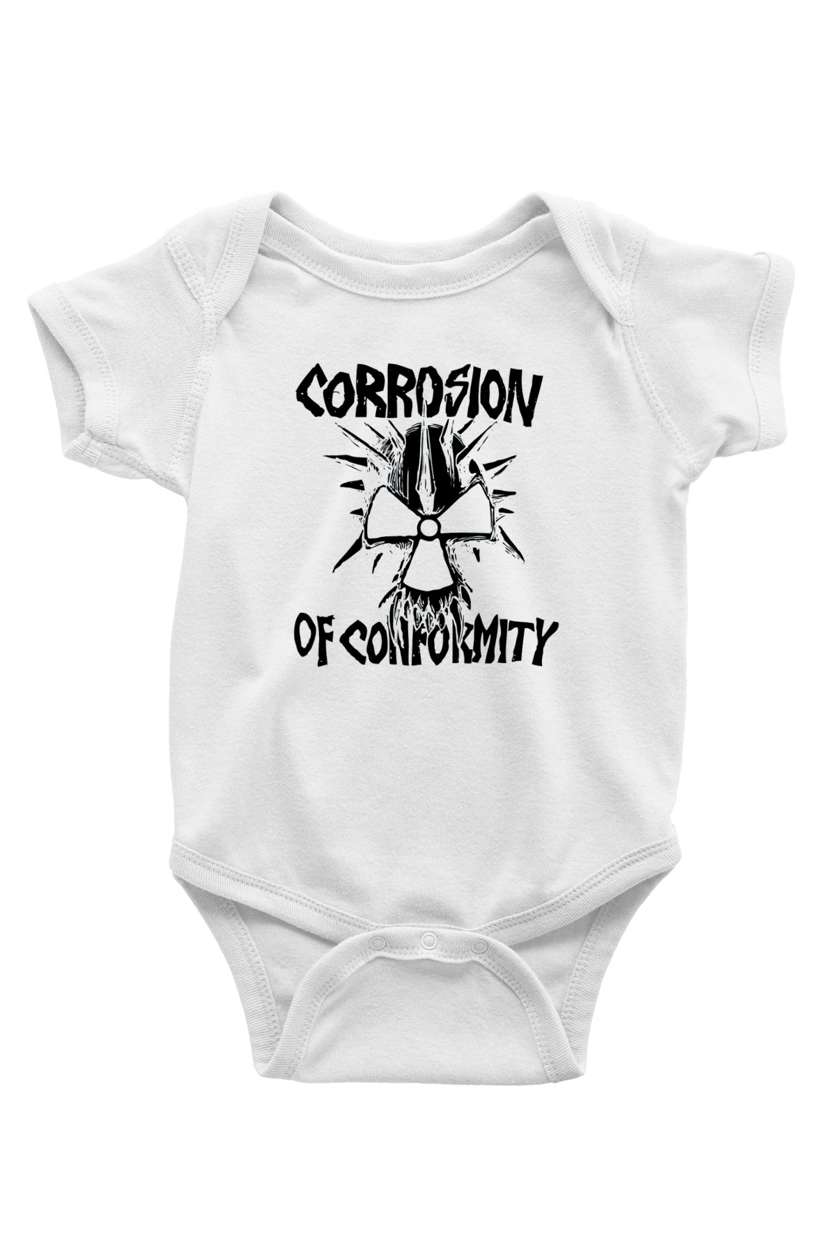 Corrosion of Conformity Baskılı Beyaz Unisex Bebek Body - Zıbın