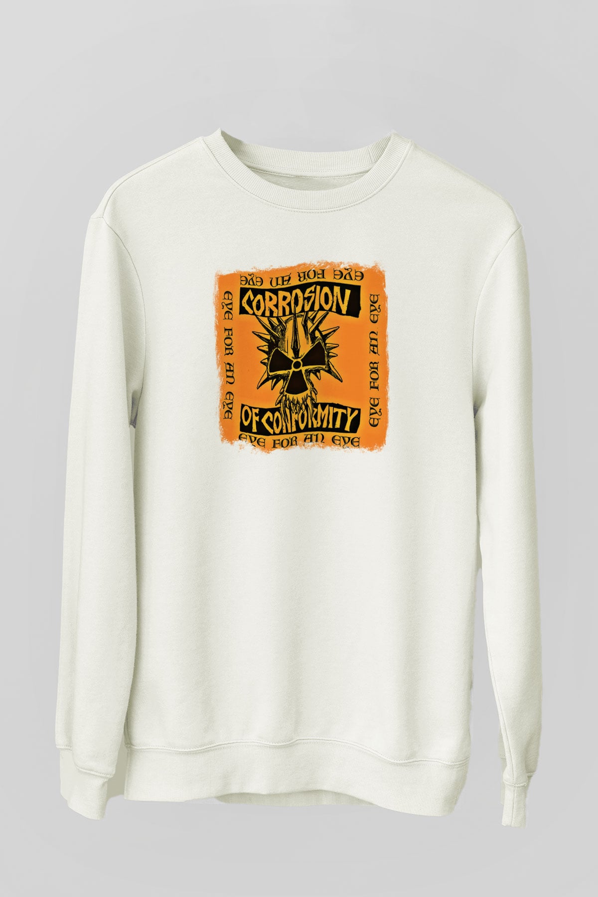 Corrosion of Conformity Baskılı Unisex Beyaz Sweatshirt