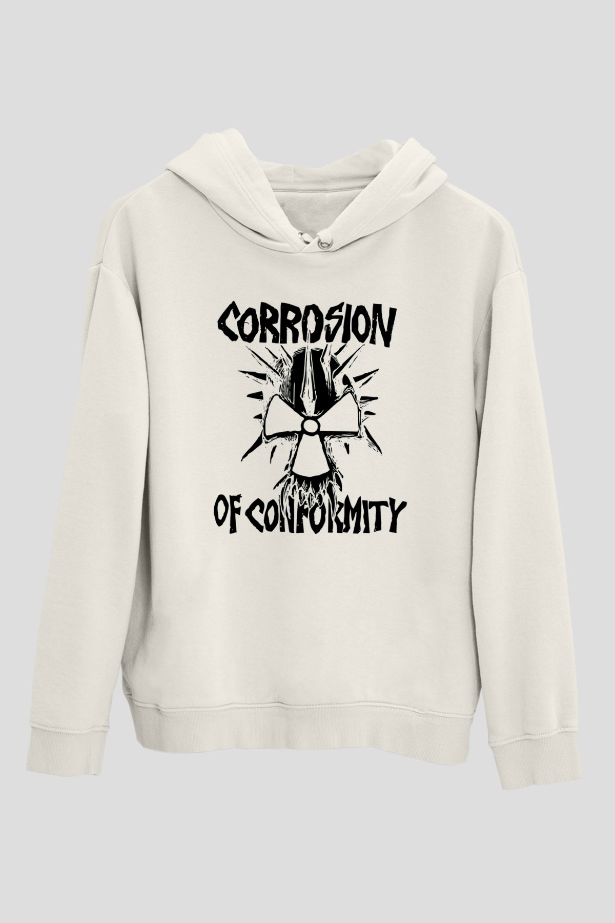 Corrosion of Conformity Beyaz Unisex Kapşonlu Sweatshirt