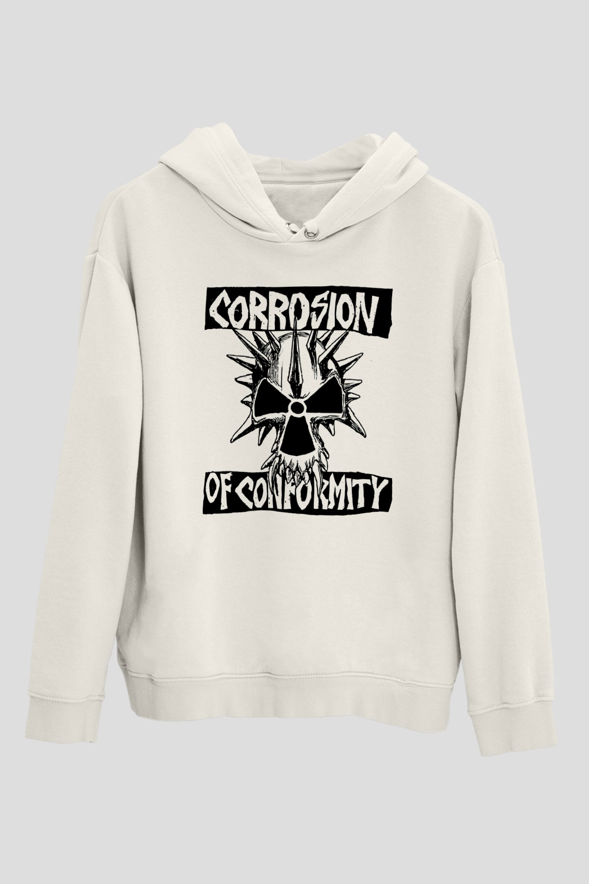 Corrosion of Conformity Beyaz Unisex Kapşonlu Sweatshirt