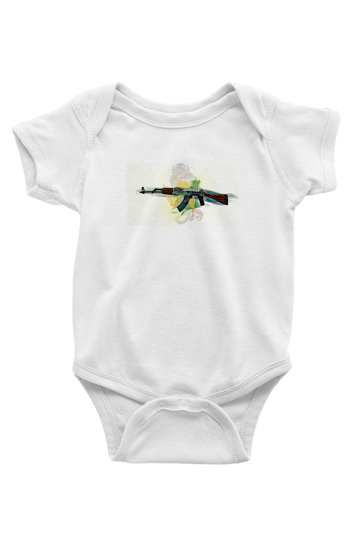 Counter Strike Baskılı Beyaz Unisex Bebek Body - Zıbın