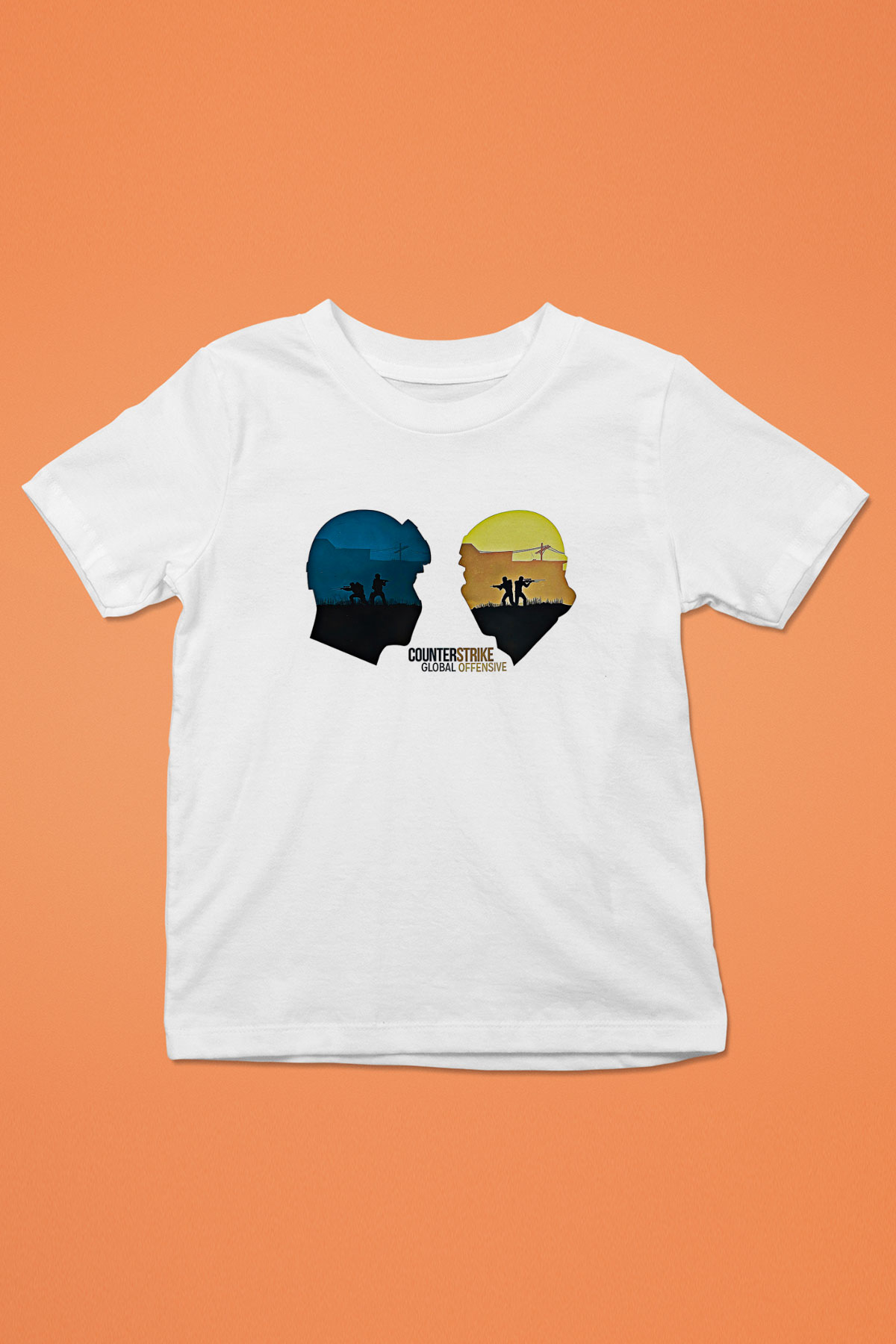 Counter Strike Baskılı Beyaz Unisex Beyaz Çocuk Tişört - Tshirt